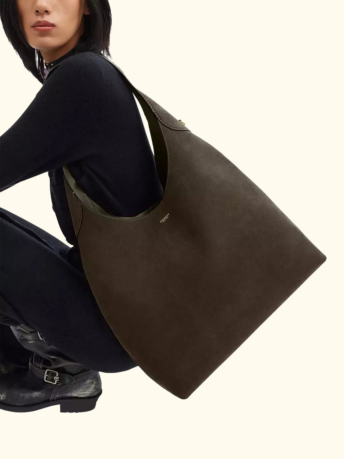 Coach Brooklyn 39 Suede Shoulder Bag, Olive