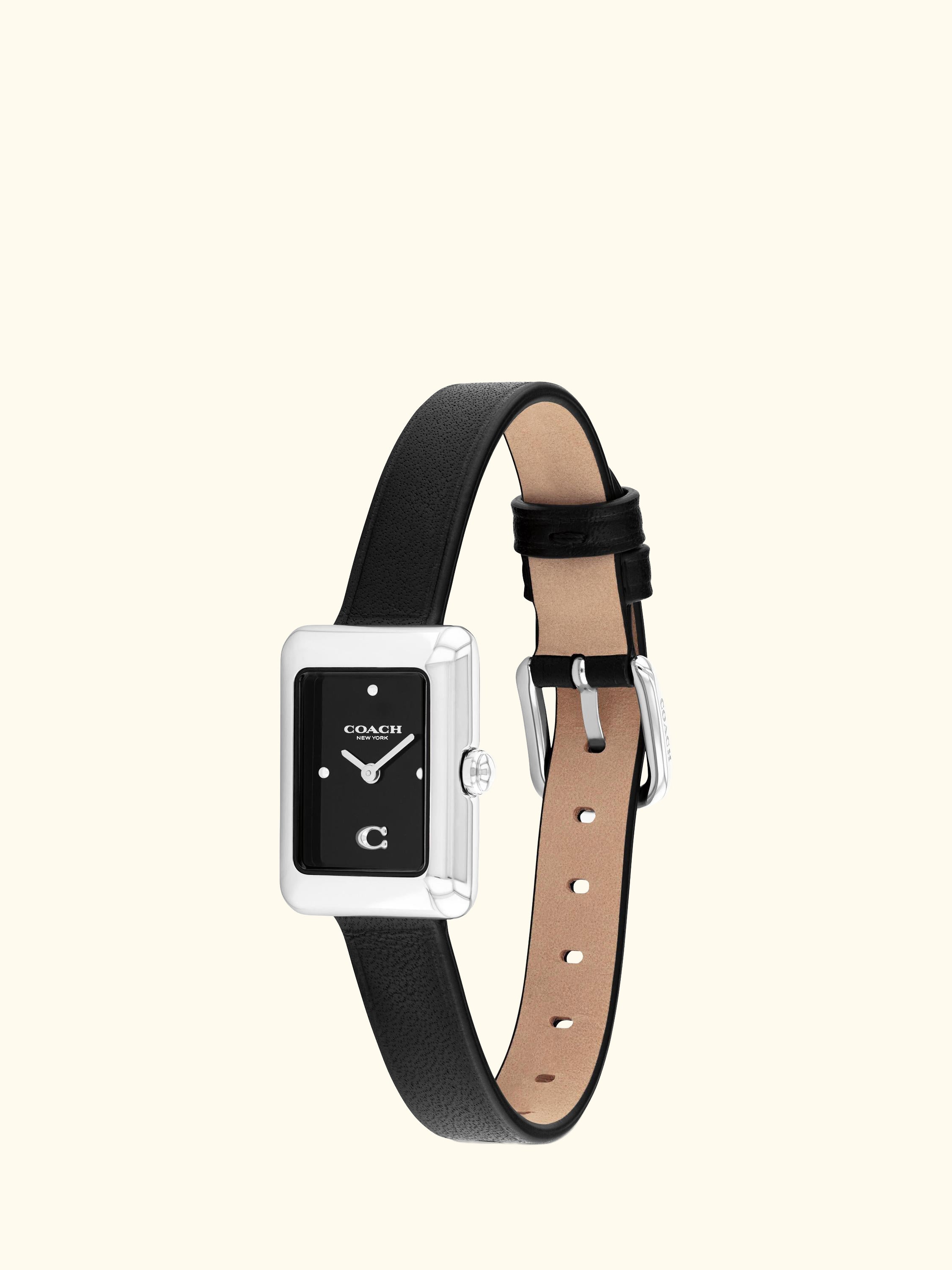 14504583 Ladies Mara Leather Strap Watch, Black