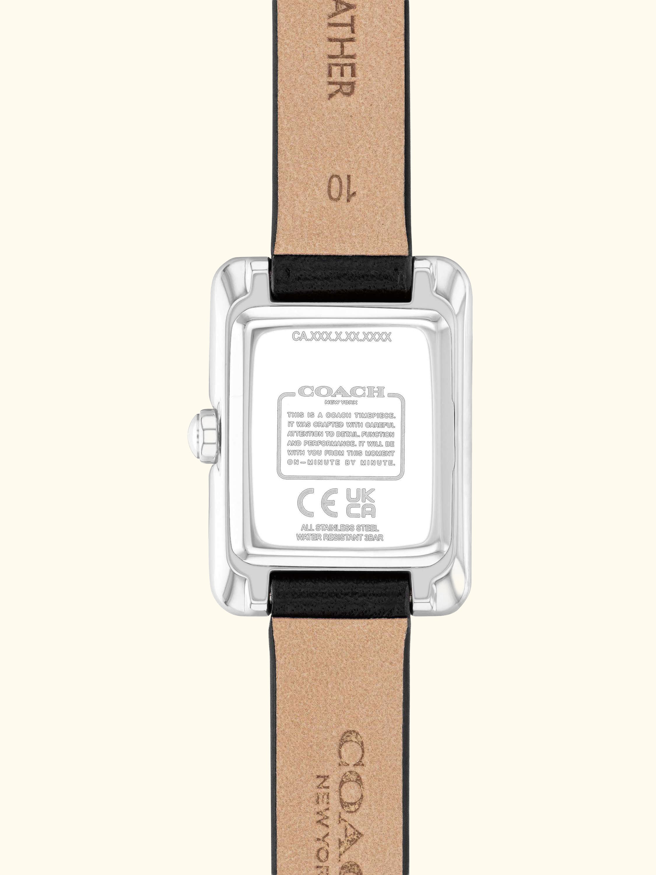 14504583 Ladies Mara Leather Strap Watch, Black
