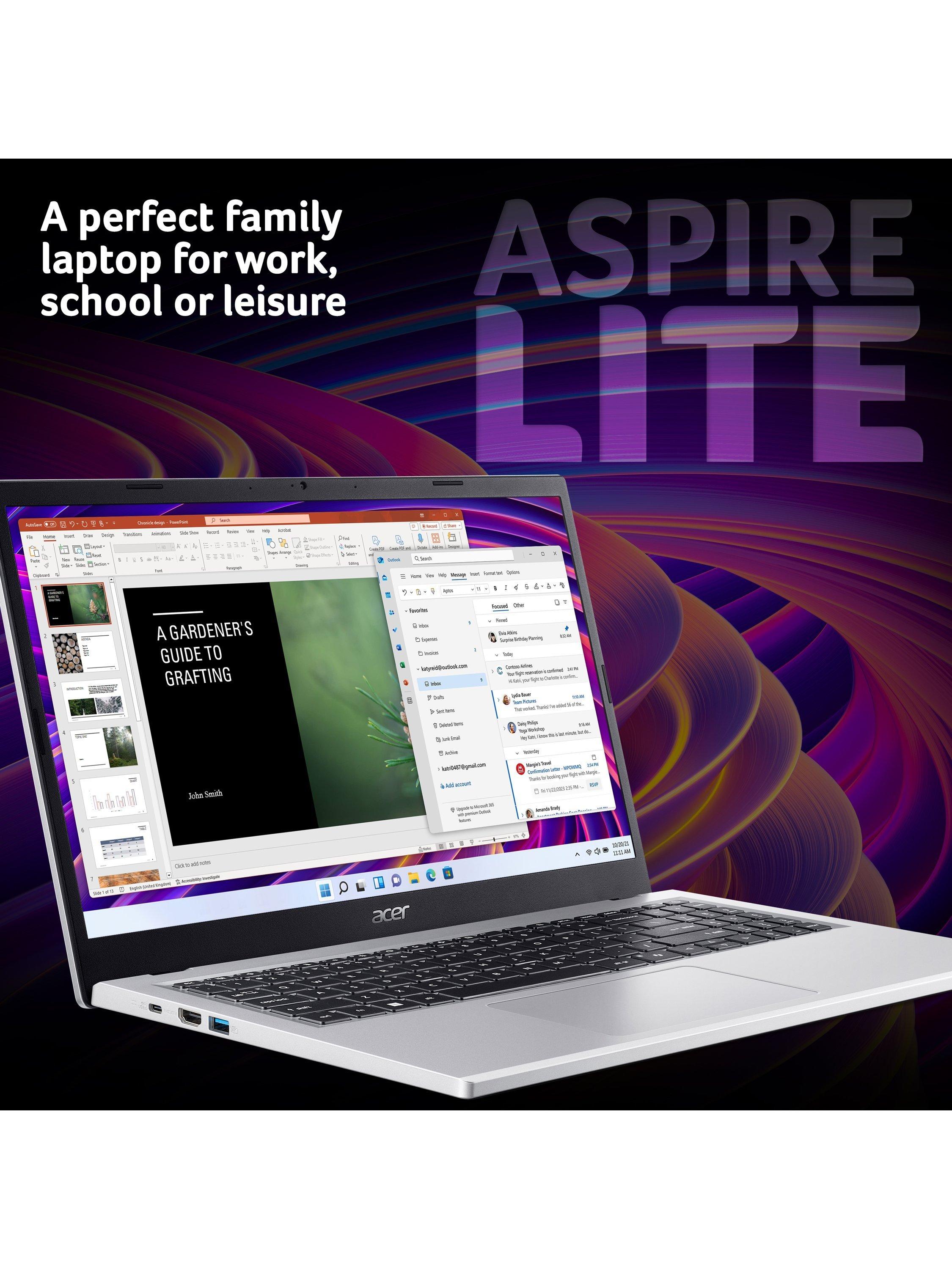 Aspire Lite 15 Laptop, AMD Ryzen 7 Processor, 16GB RAM, 512GB SSD, 15.6” Full HD, Silver