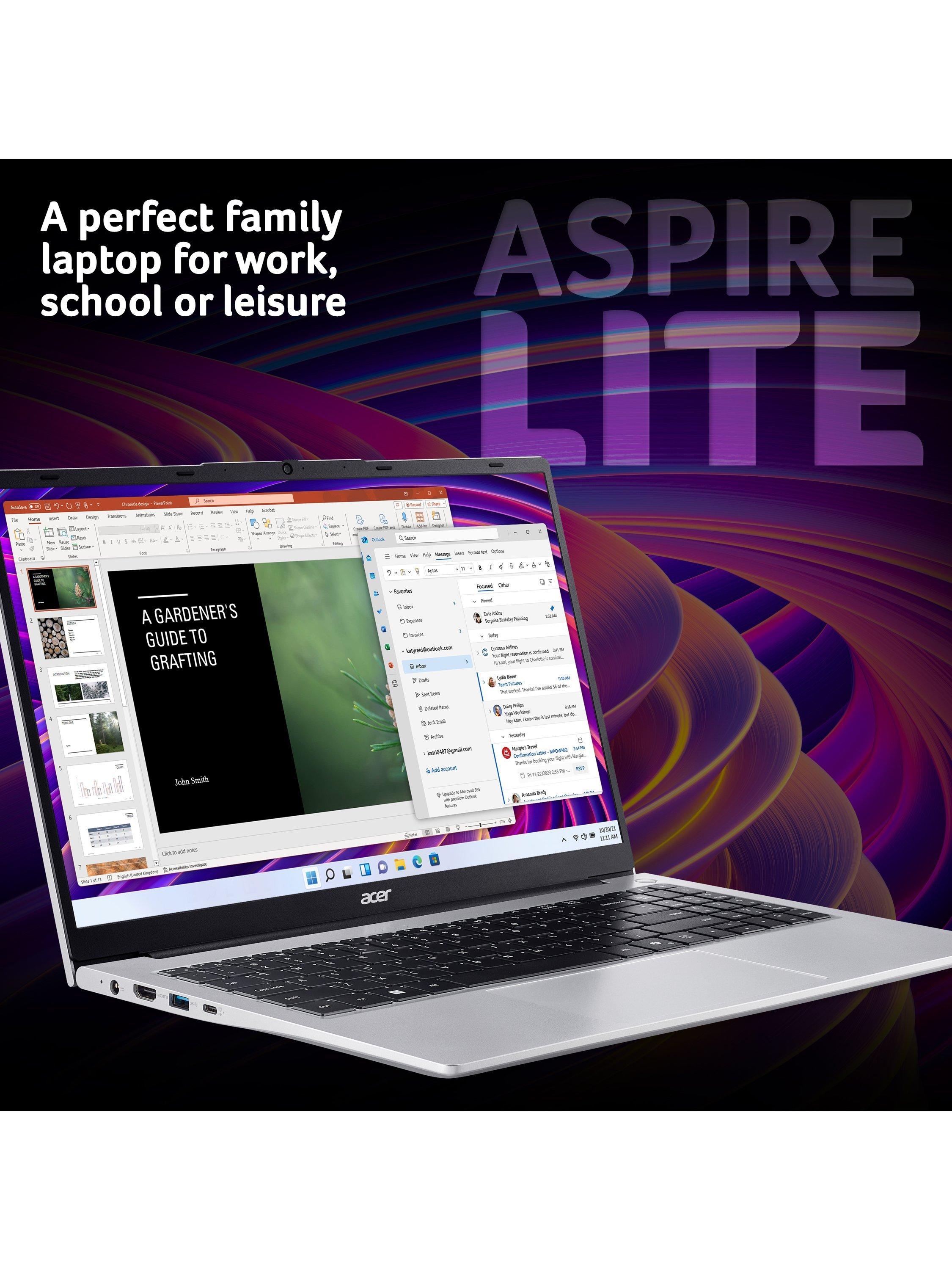 Aspire Lite 15 Laptop, AMD Ryzen 5 Processor, 16GB RAM, 512GB SSD, 15.6” Full HD, Silver