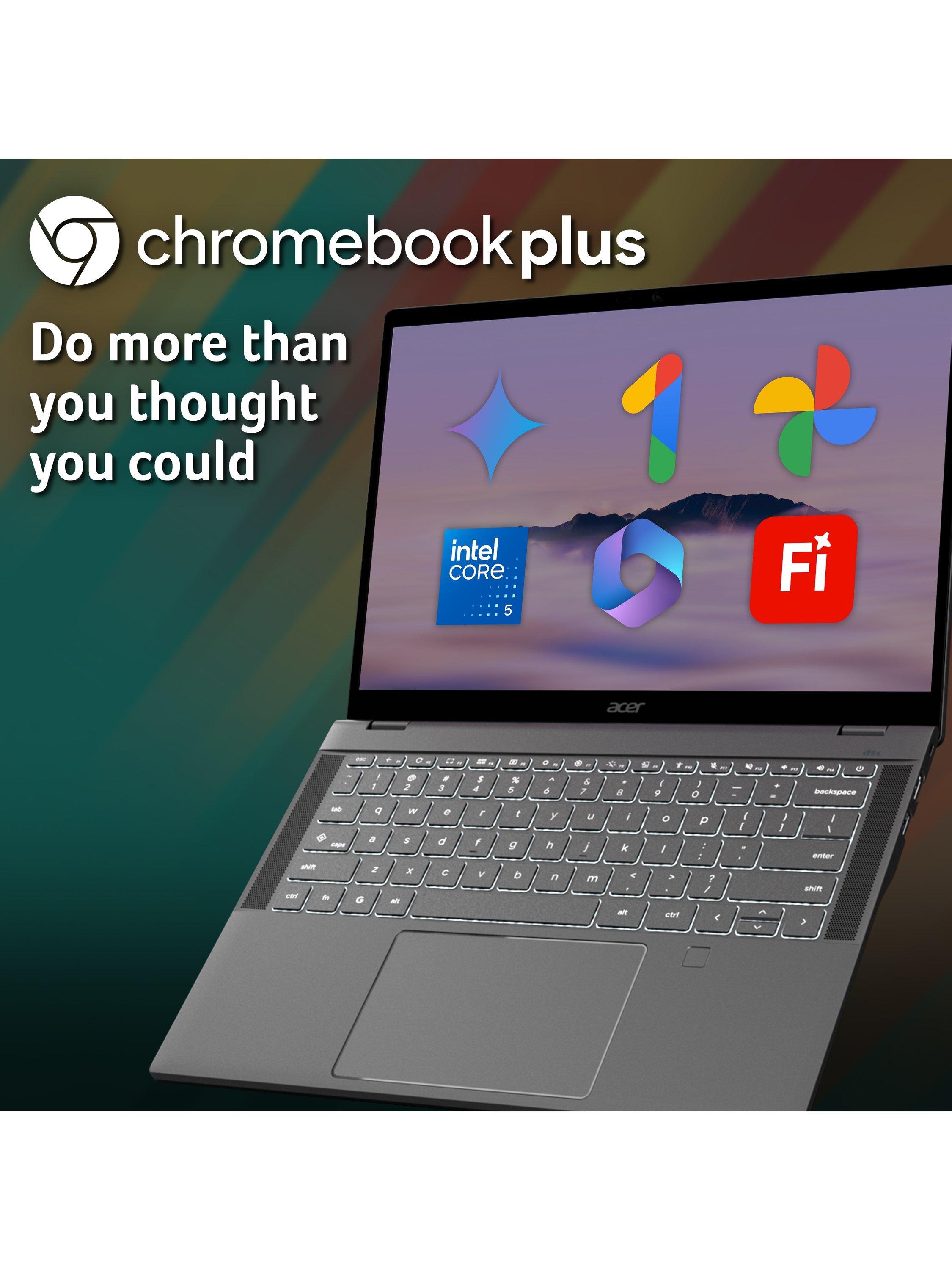 Chromebook Plus 514 Laptop, Intel Core 5 Processor, 8GB RAM, 512GB SSD, 14” WUXGA, Iron