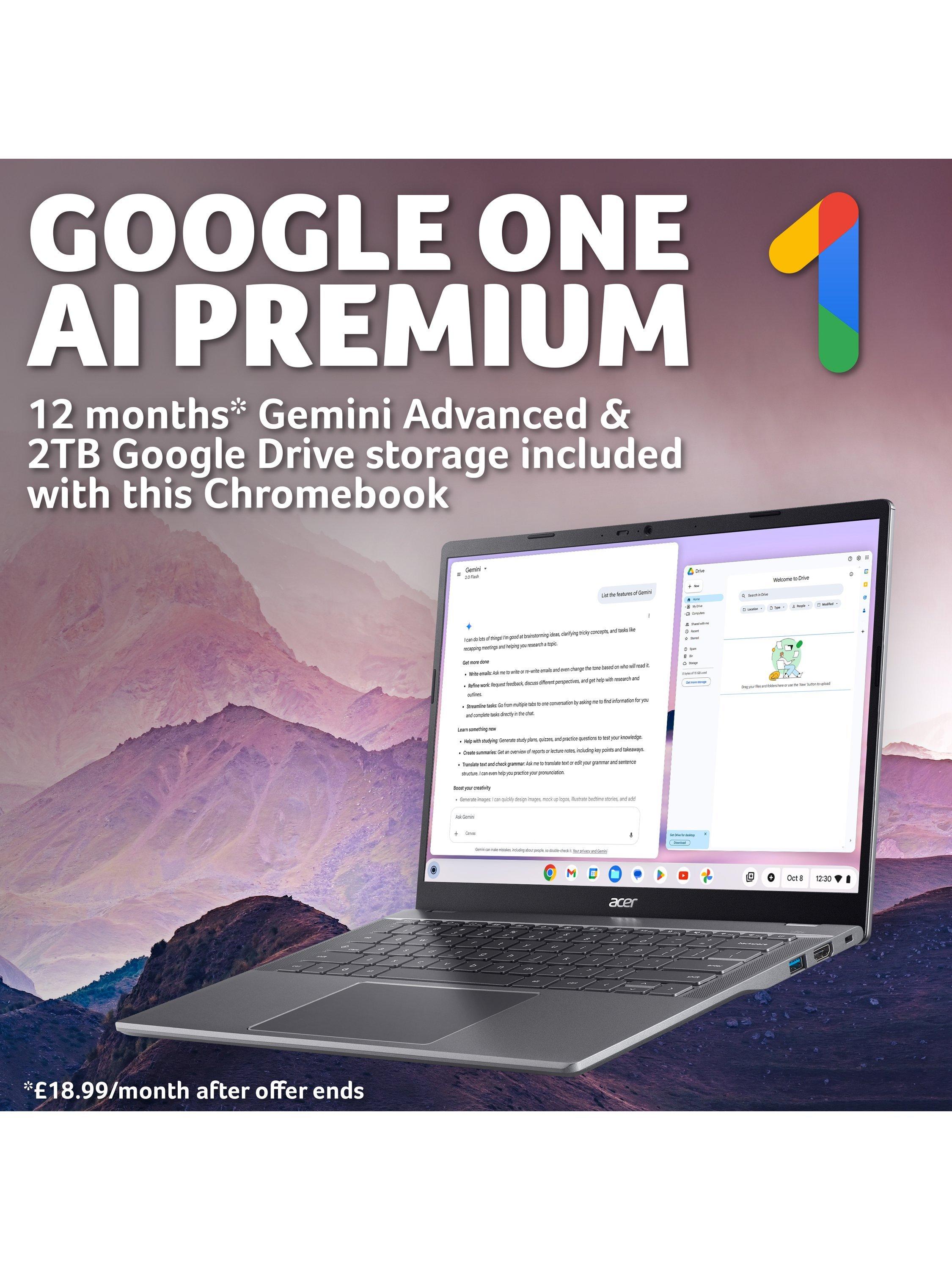 Chromebook Plus 514 Laptop, Intel Core 5 Processor, 8GB RAM, 512GB SSD, 14” WUXGA, Iron