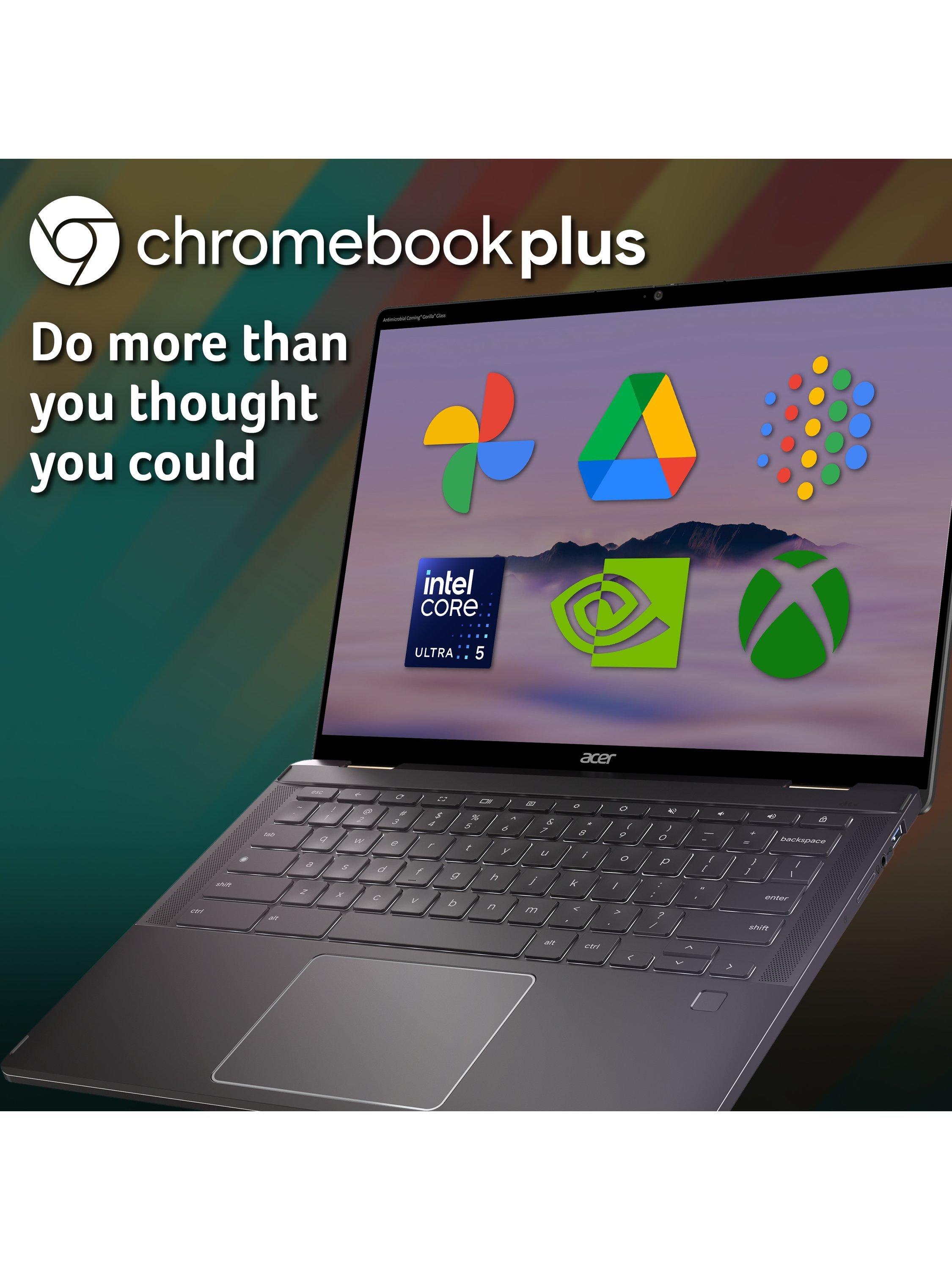 Chromebook Plus Spin 714 Convertible Laptop, Intel Core Ultra 5 Processor, 8GB RAM, 512GB SSD, 14” WUXGA, Iron
