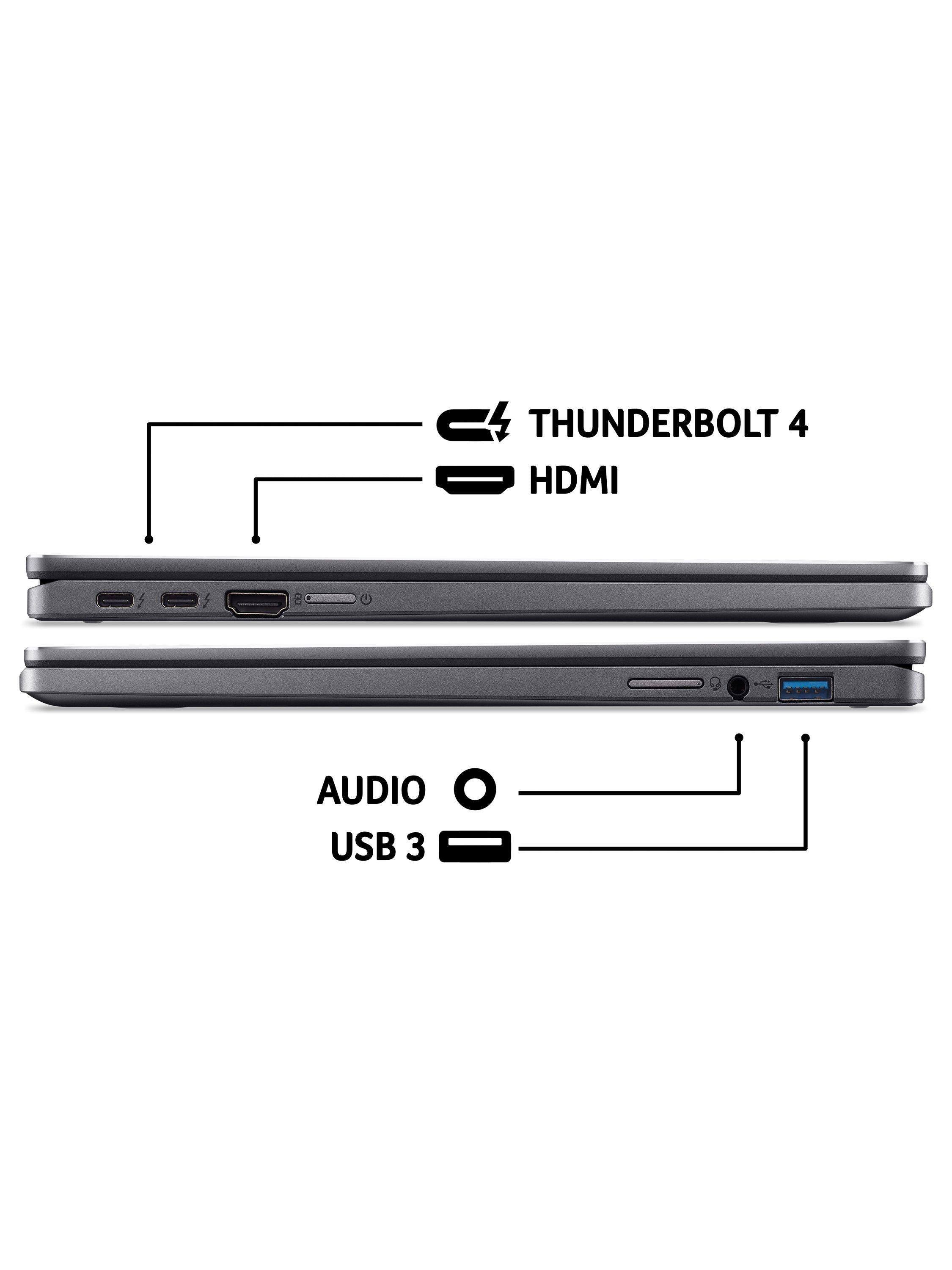 Chromebook Plus Spin 714 Convertible Laptop, Intel Core Ultra 5 Processor, 8GB RAM, 512GB SSD, 14” WUXGA, Iron
