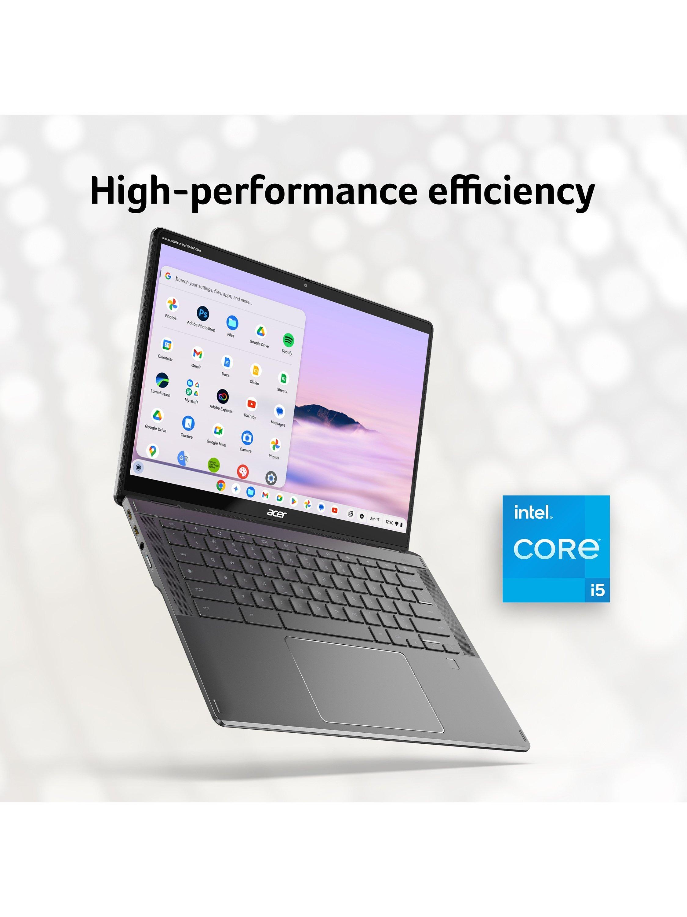 Chromebook Plus Spin 514 Convertible Laptop, Intel Core i5 Processor, 8GB RAM, 256GB SSD, 14” WUXGA, Iron
