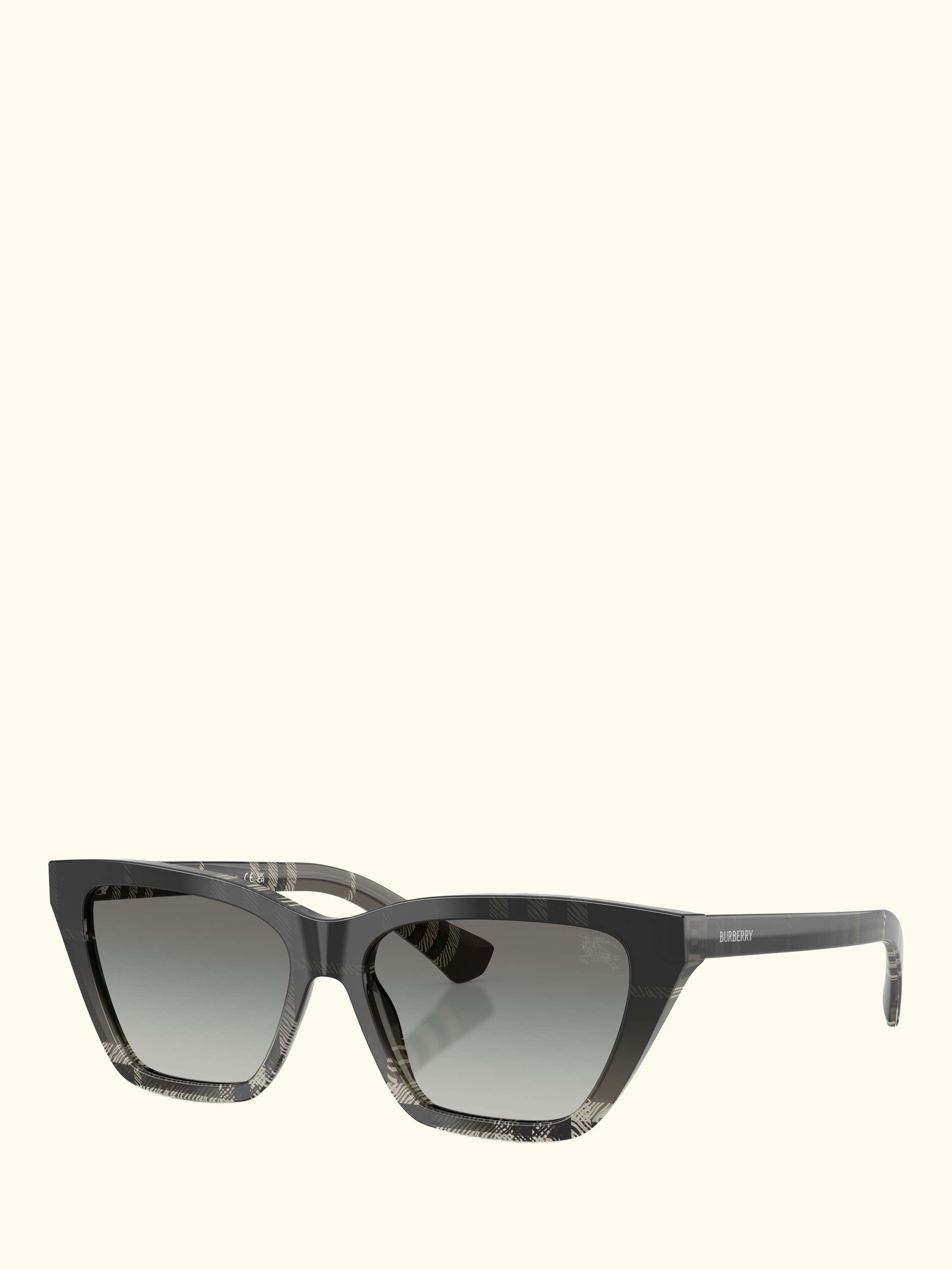 BE4468 Women's Cat Eye Sunglasses, Check Gradient Grey/Grey Gradient