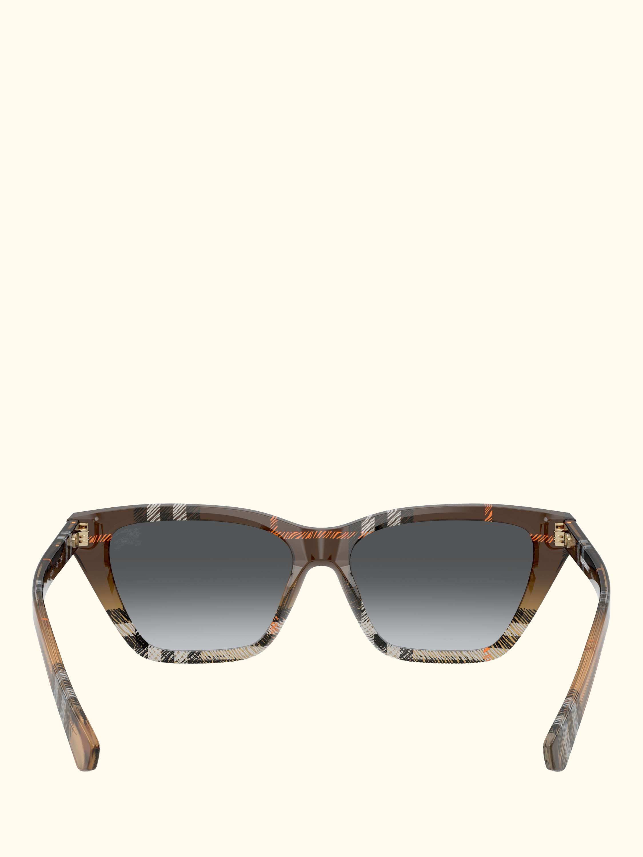 BE4468 Women's Polarised Cat Eye Sunglasses, Check Sand Gradient/Grey Gradient