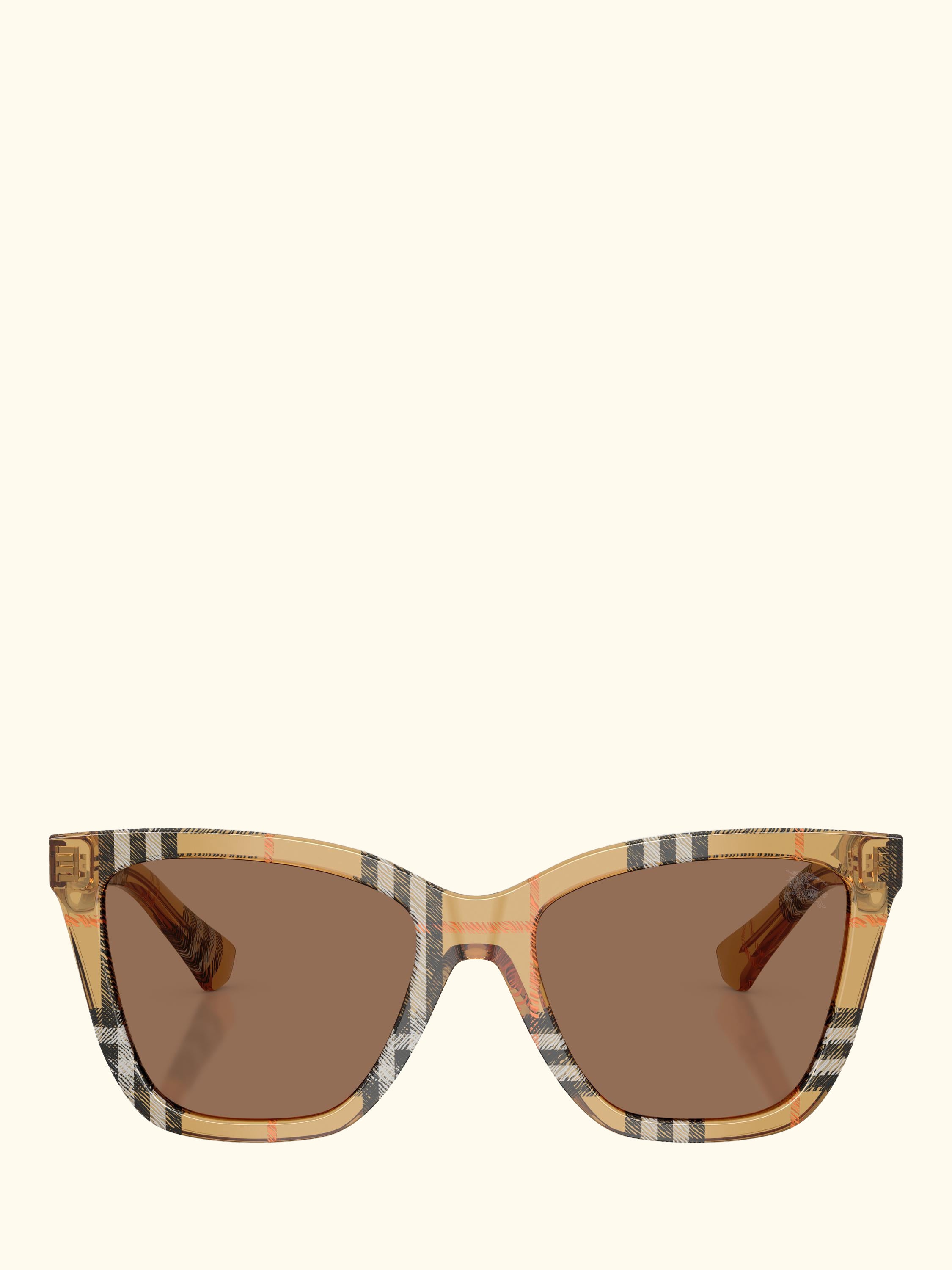BE4470 Women's Square Sunglasses, Check Sand/Brown
