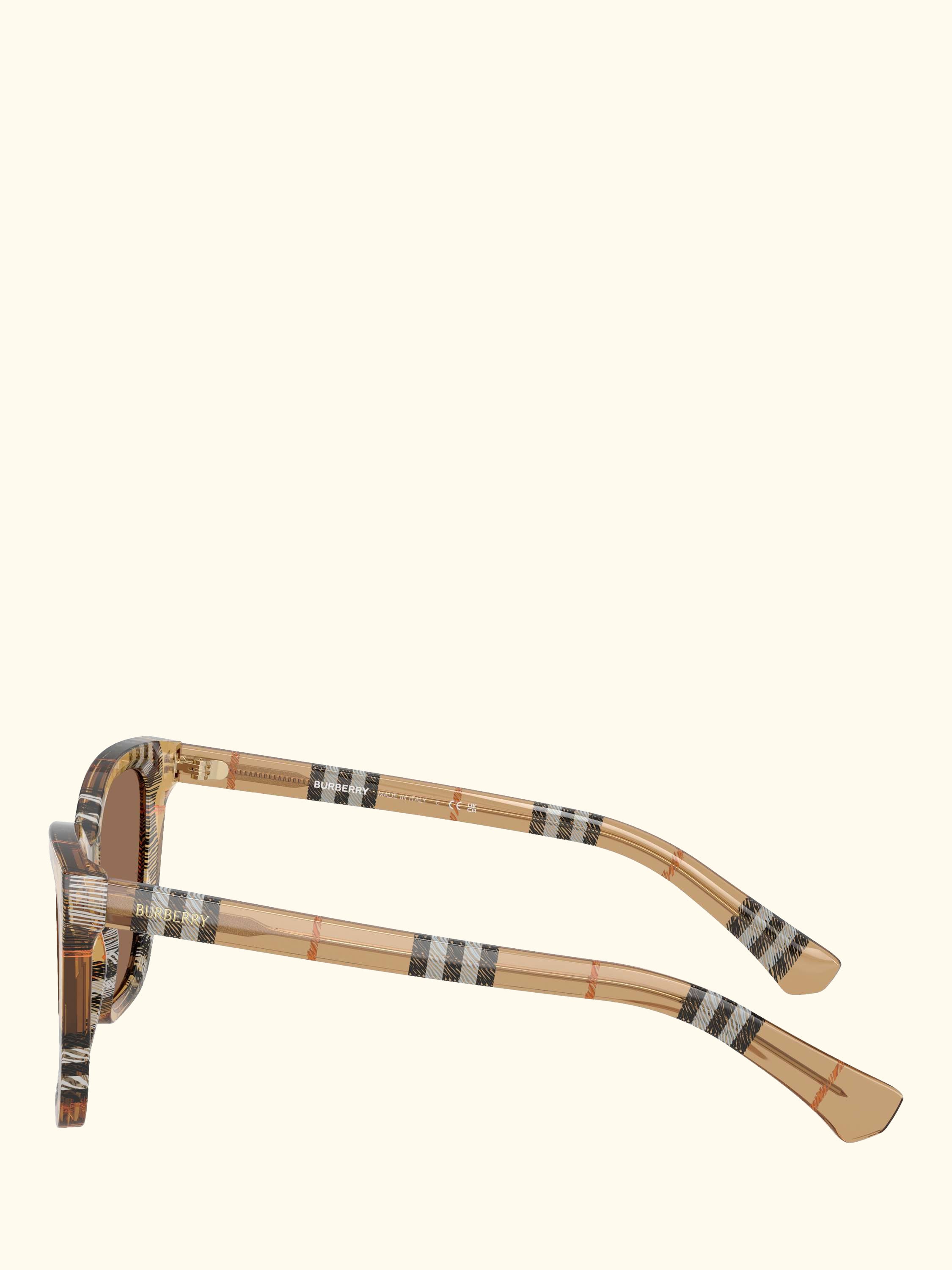 BE4470 Women's Square Sunglasses, Check Sand/Brown