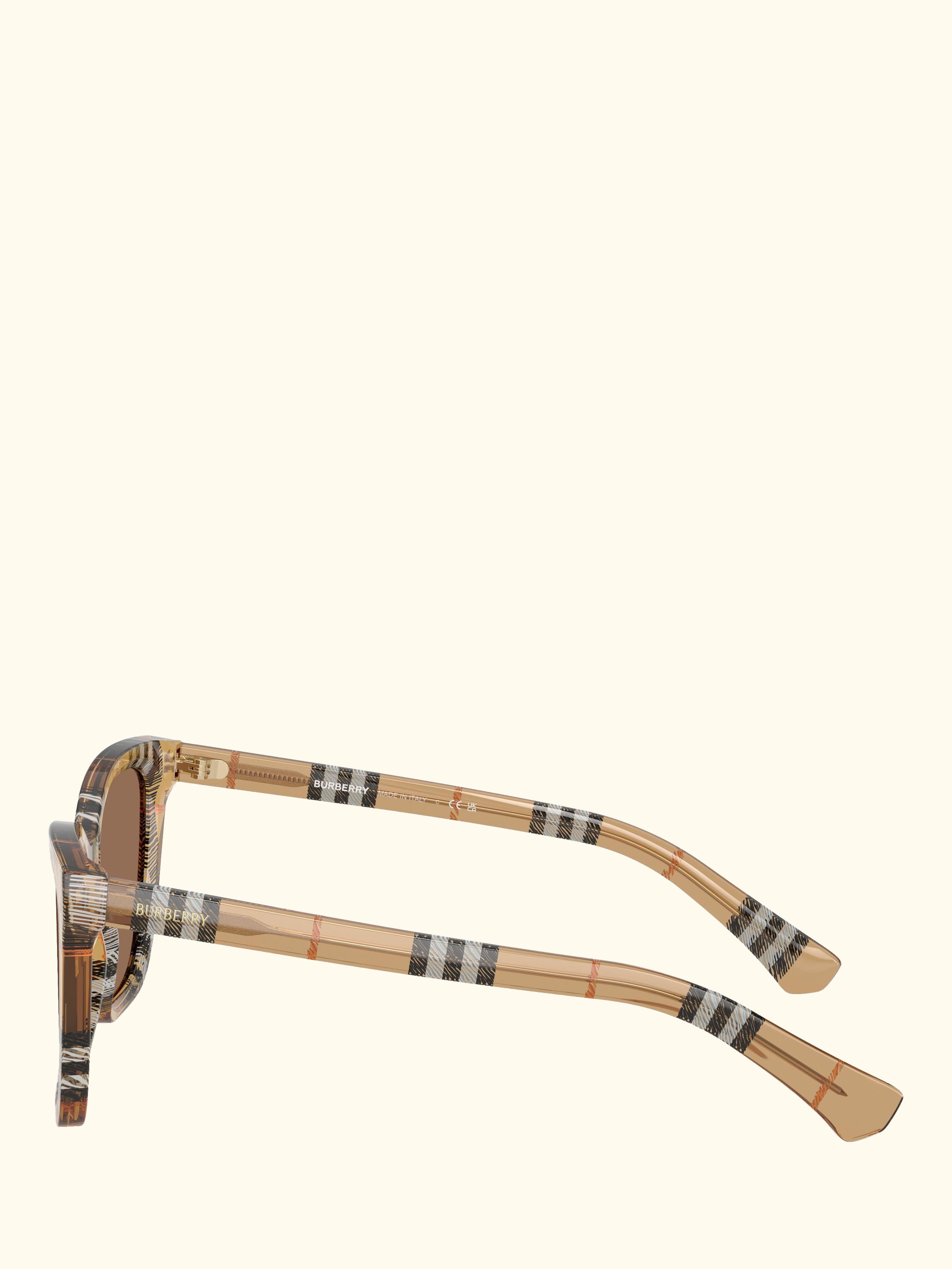BE4470 Women's Square Sunglasses, Check Sand/Brown