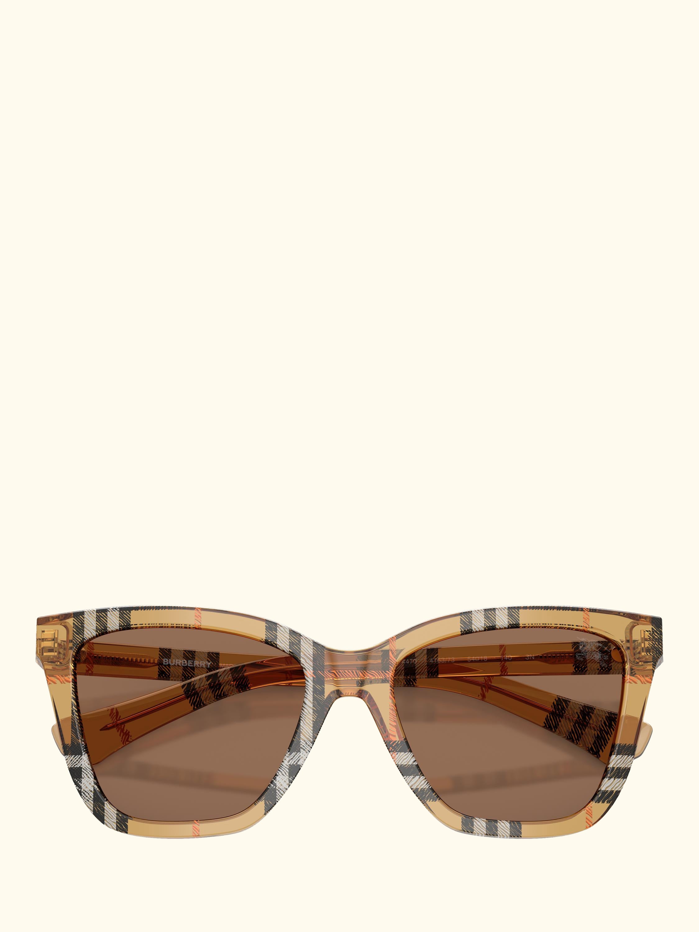 BE4470 Women's Square Sunglasses, Check Sand/Brown