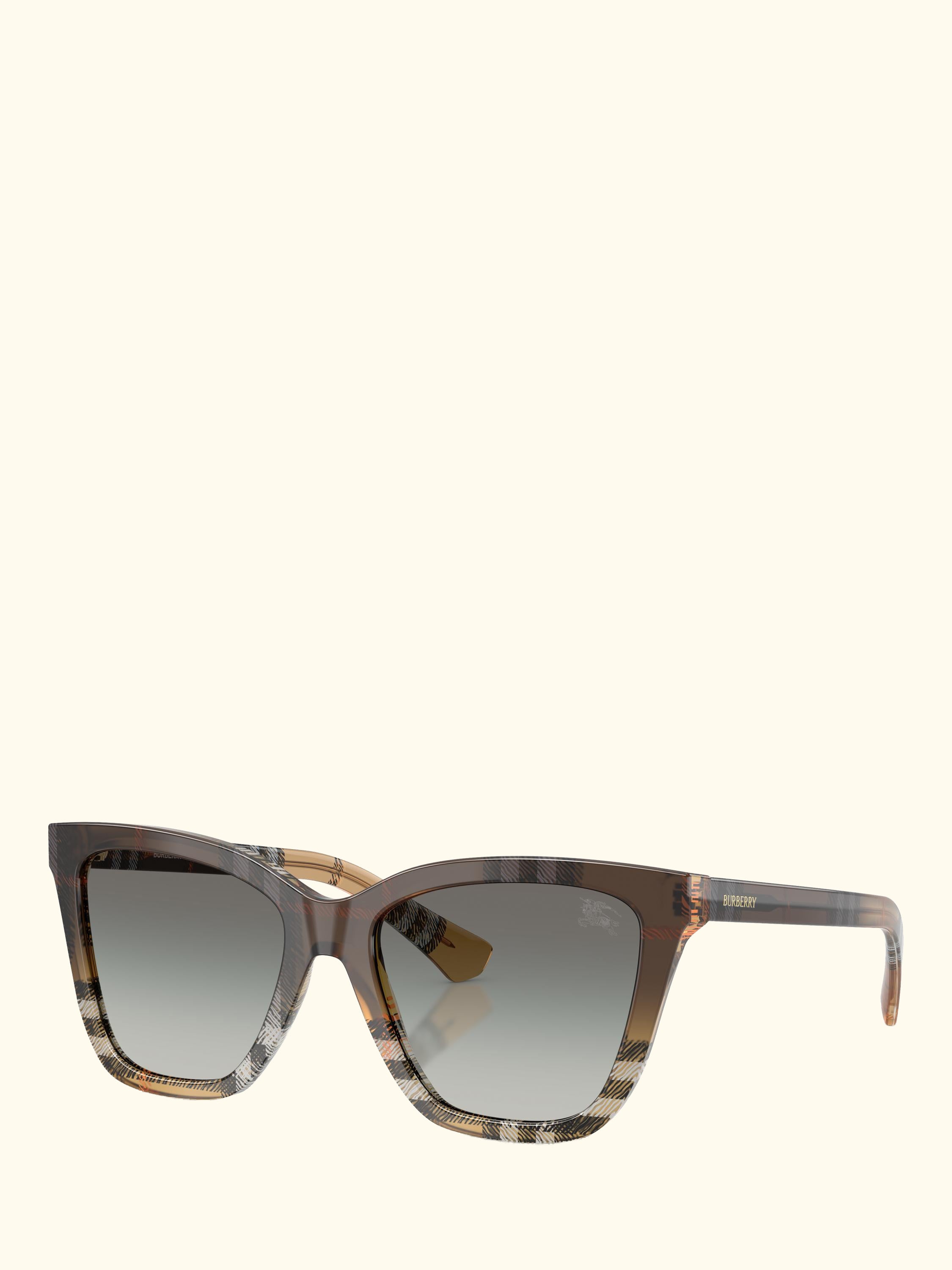 BE447 Women's Square Sunglasses, Check Gradient Sand/Grey Gradient