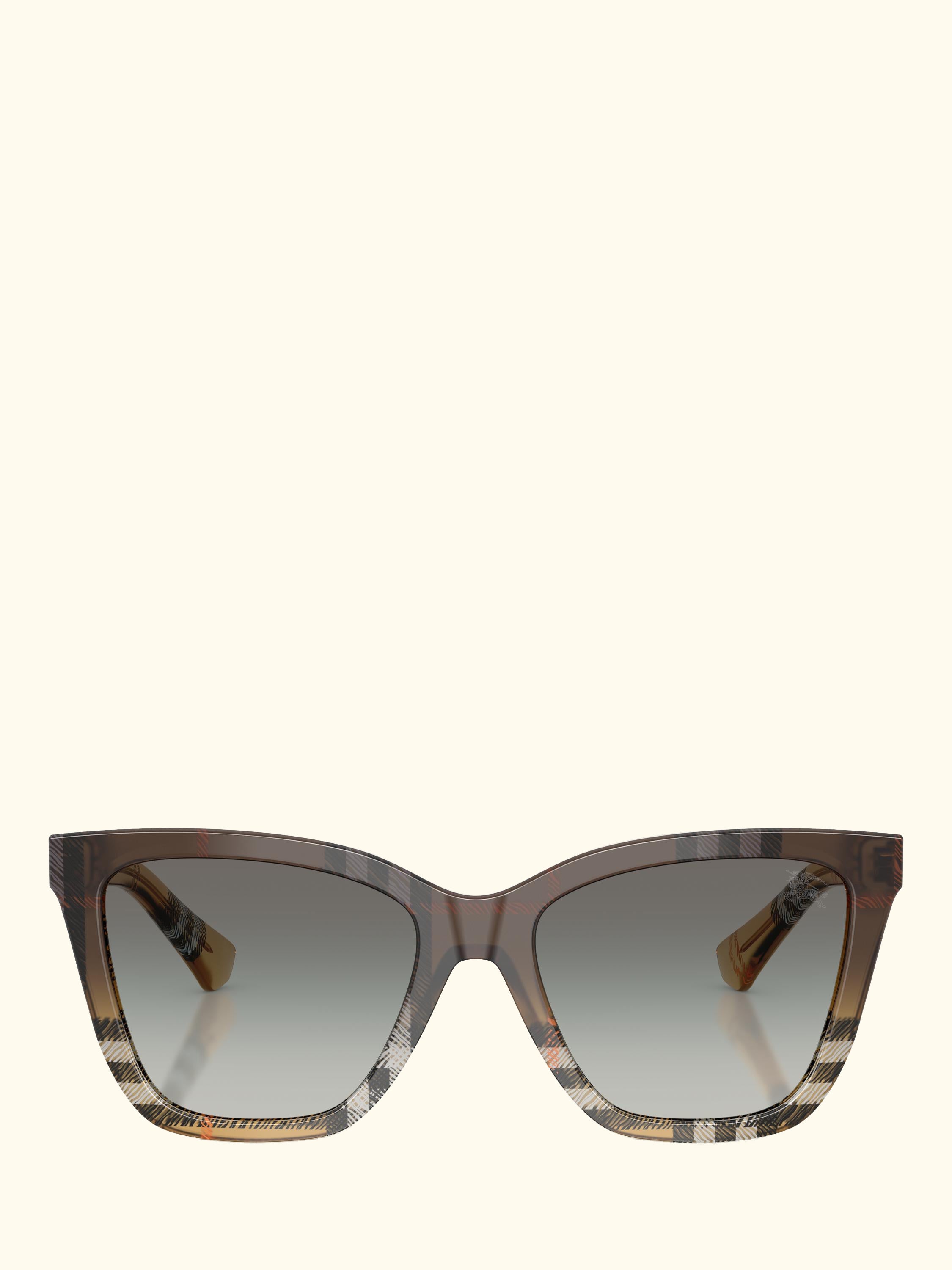 BE447 Women's Square Sunglasses, Check Gradient Sand/Grey Gradient