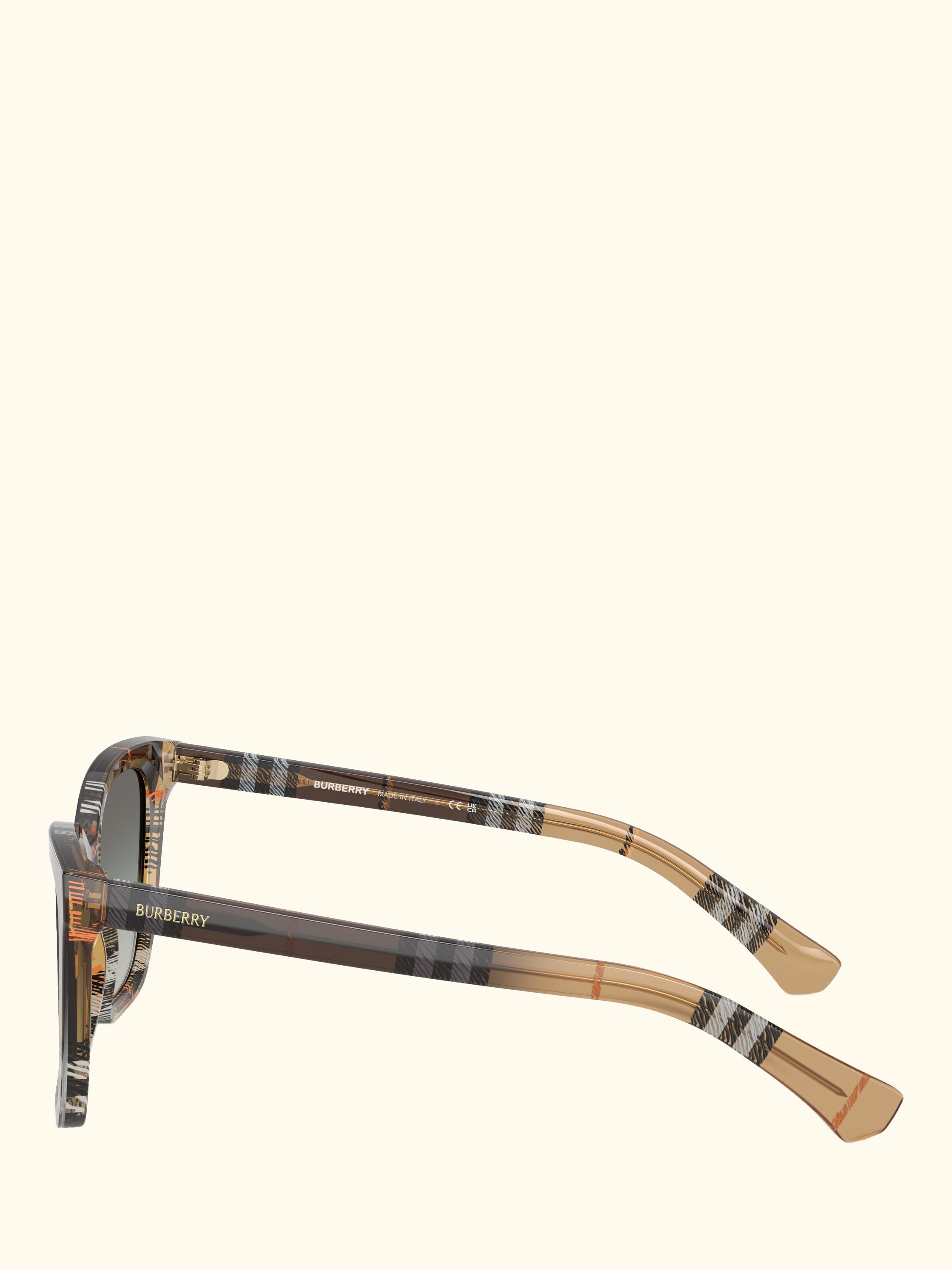 BE447 Women's Square Sunglasses, Check Gradient Sand/Grey Gradient