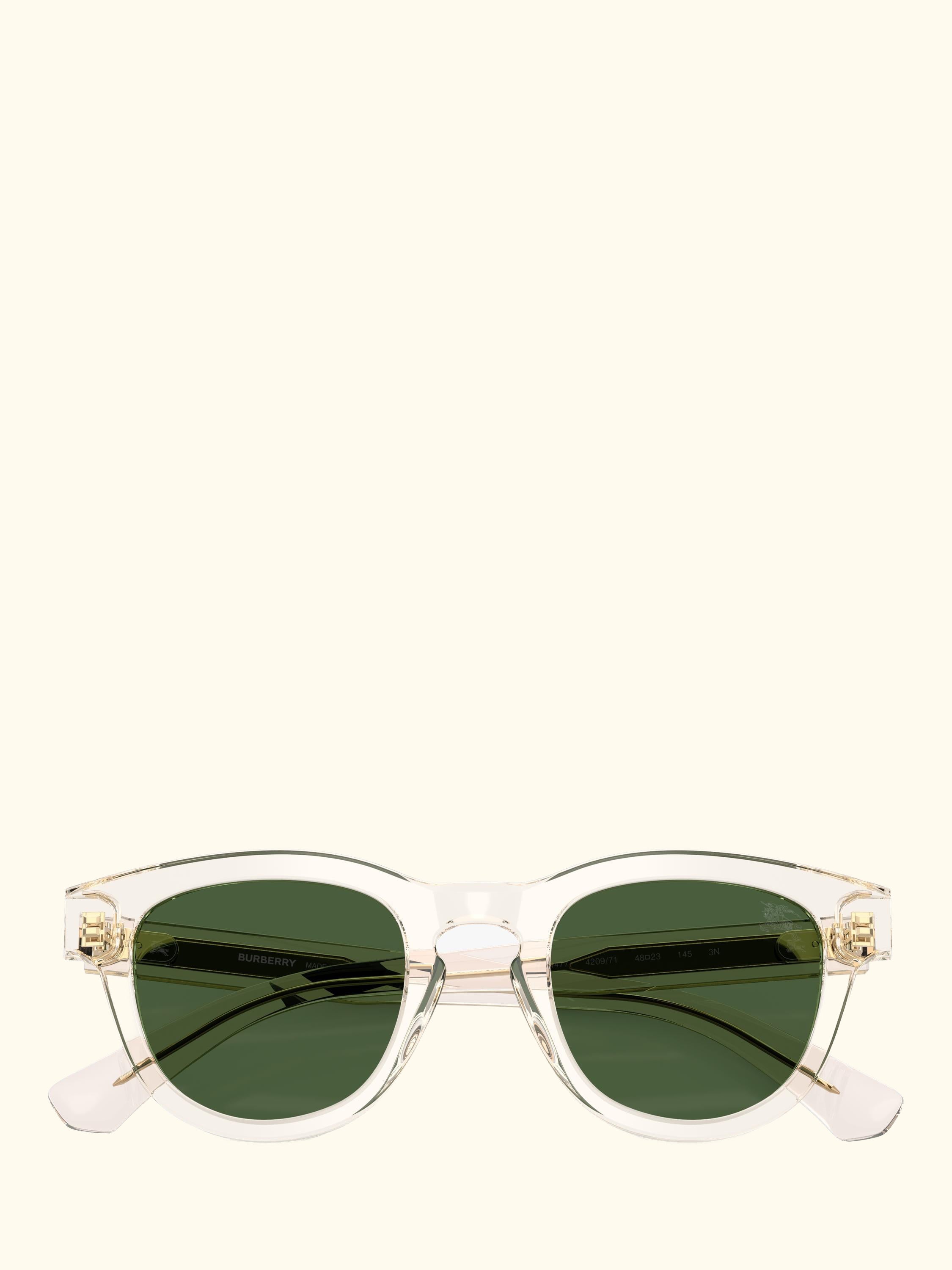 BE4477 Men's Oval Sunglasses, Clear Yellow/Green