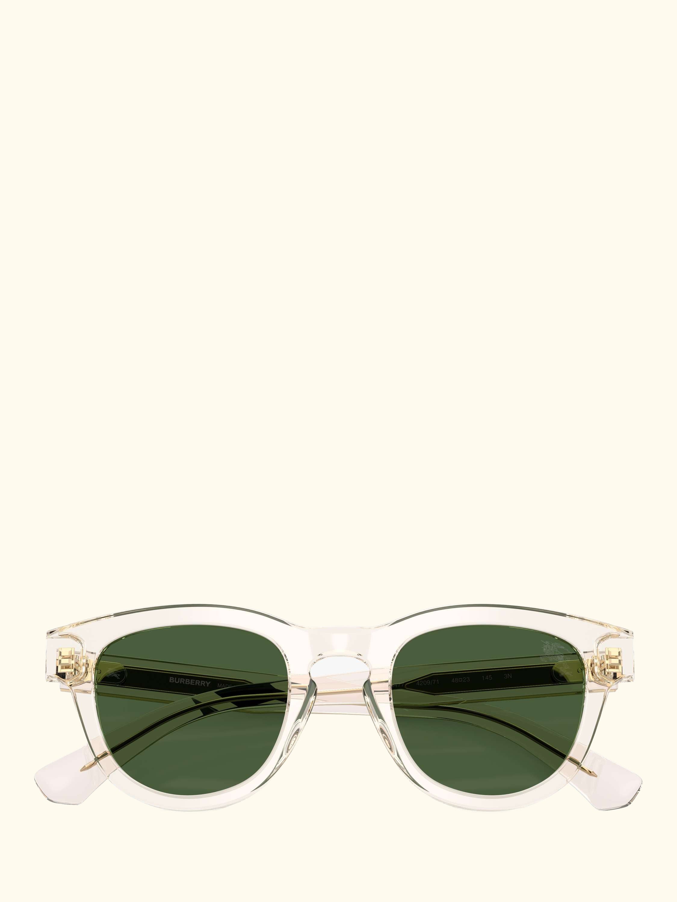 BE4477 Men's Oval Sunglasses, Clear Yellow/Green