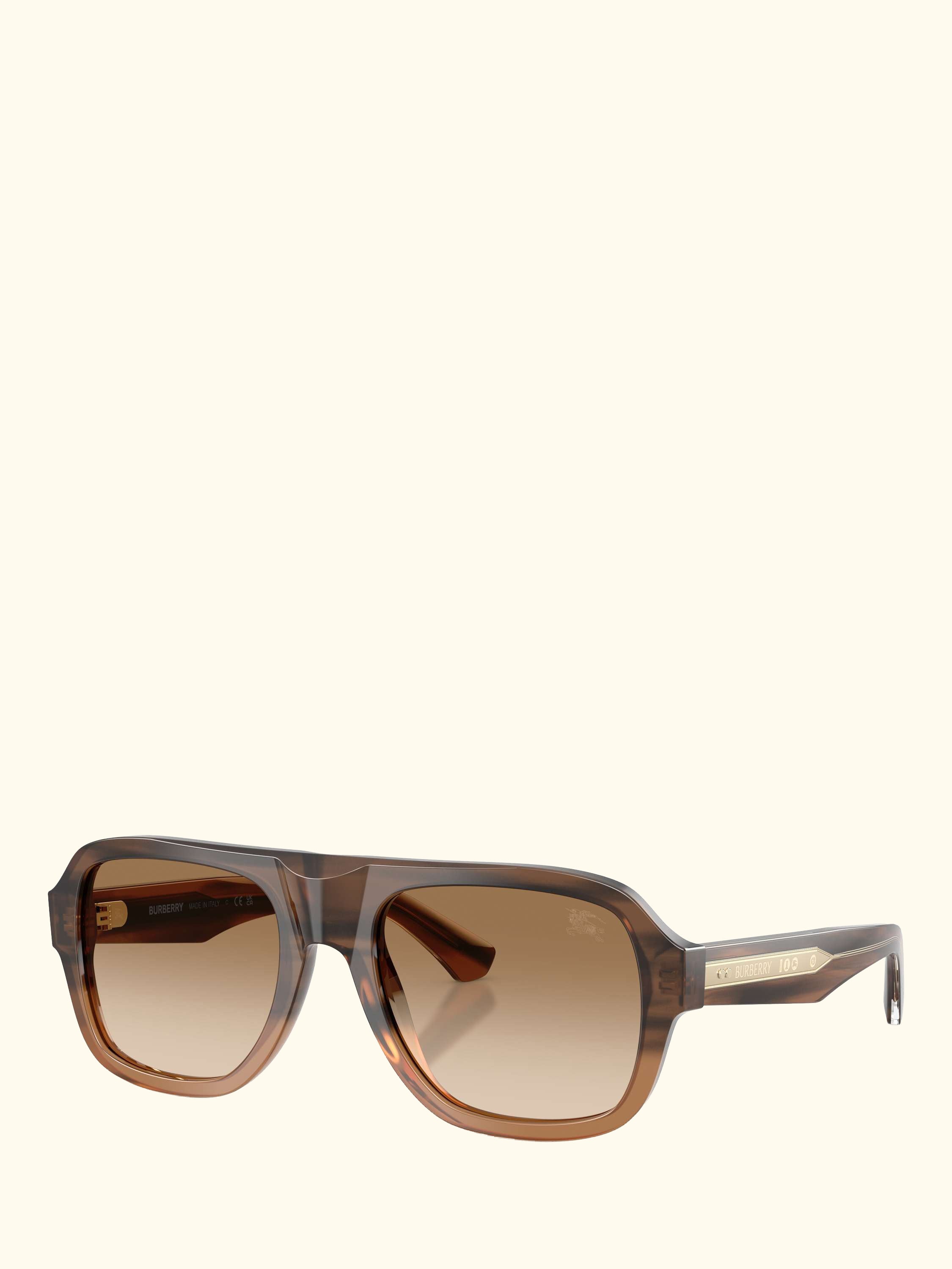 BE4478 Men's Aviator Sunglasses, Striped Beige Gradient/Brown Gradient