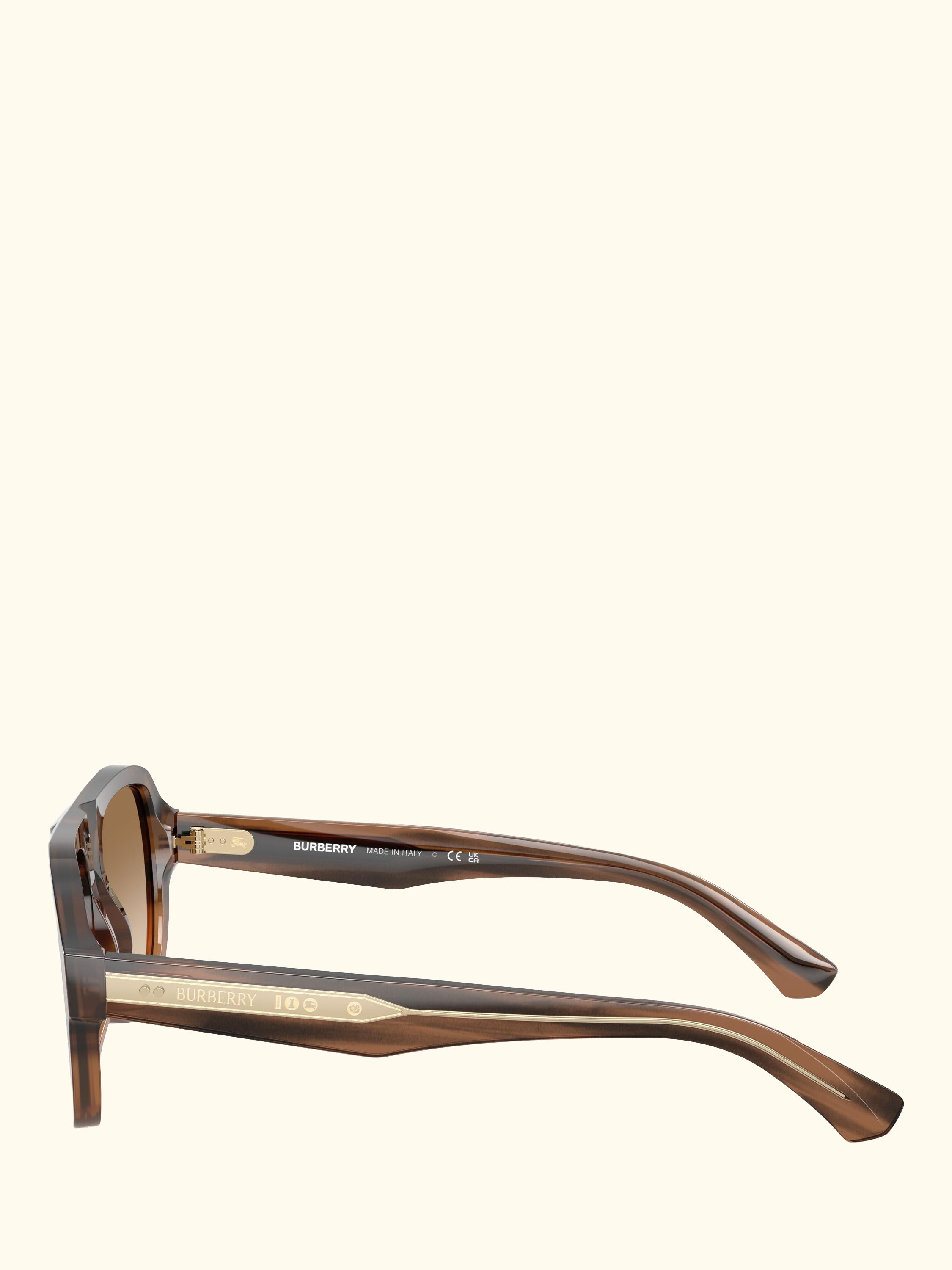 BE4478 Men's Aviator Sunglasses, Striped Beige Gradient/Brown Gradient