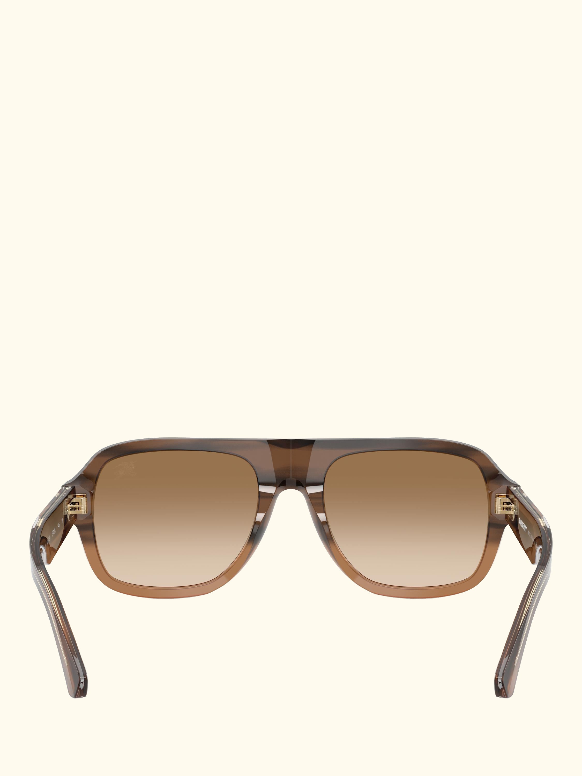BE4478 Men's Aviator Sunglasses, Striped Beige Gradient/Brown Gradient