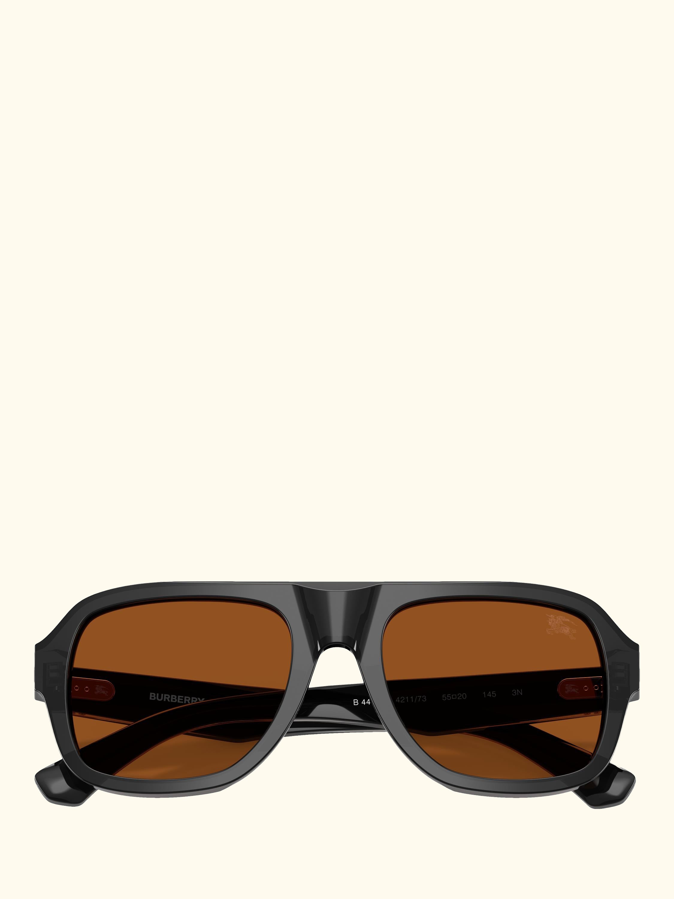 BE4478 Men's Aviator Sunglasses, Grey/Brown