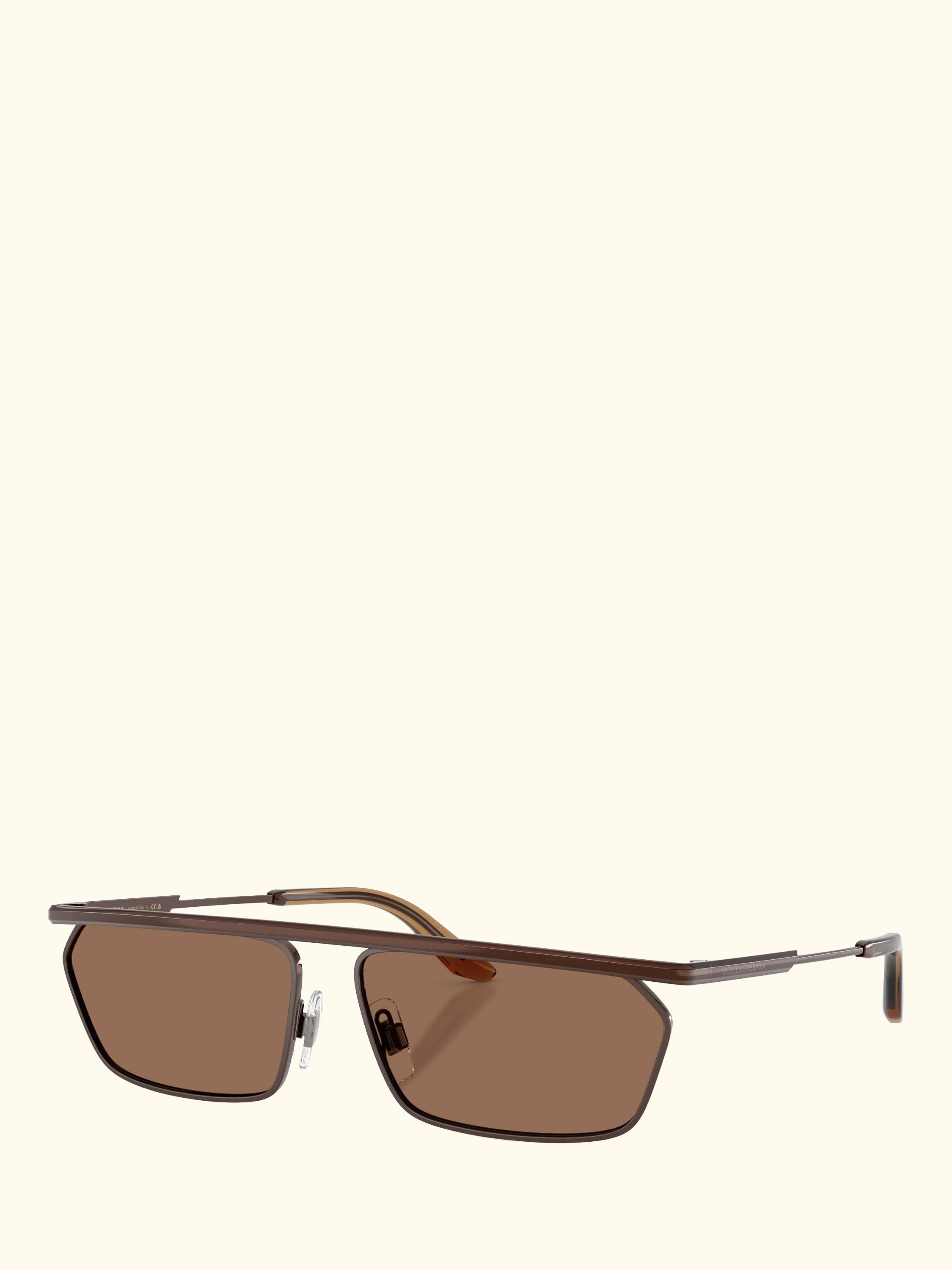 DG2327 Men's Rectangular Sunglasses, Matte Brown/Brown