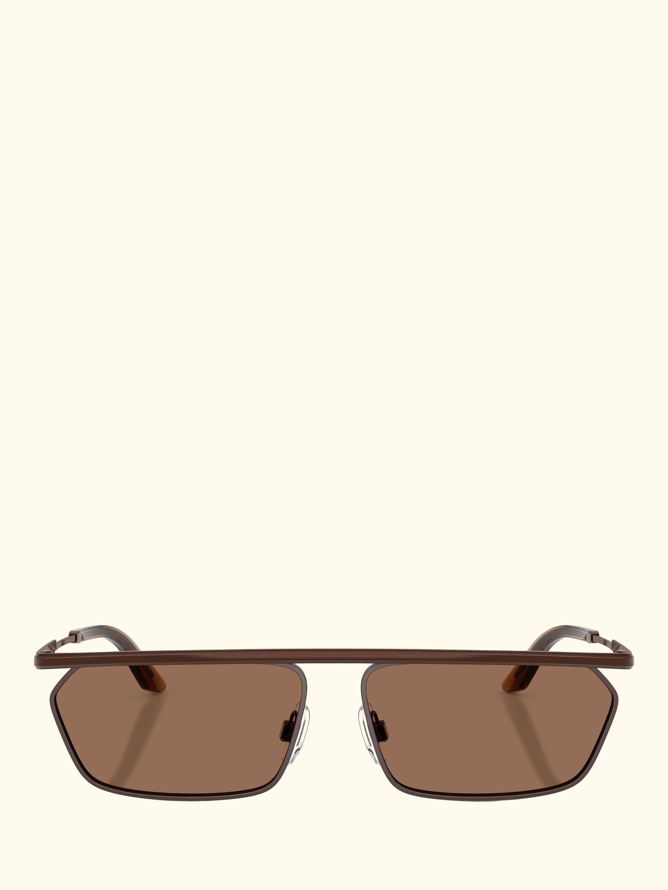 DG2327 Men's Rectangular Sunglasses, Matte Brown/Brown
