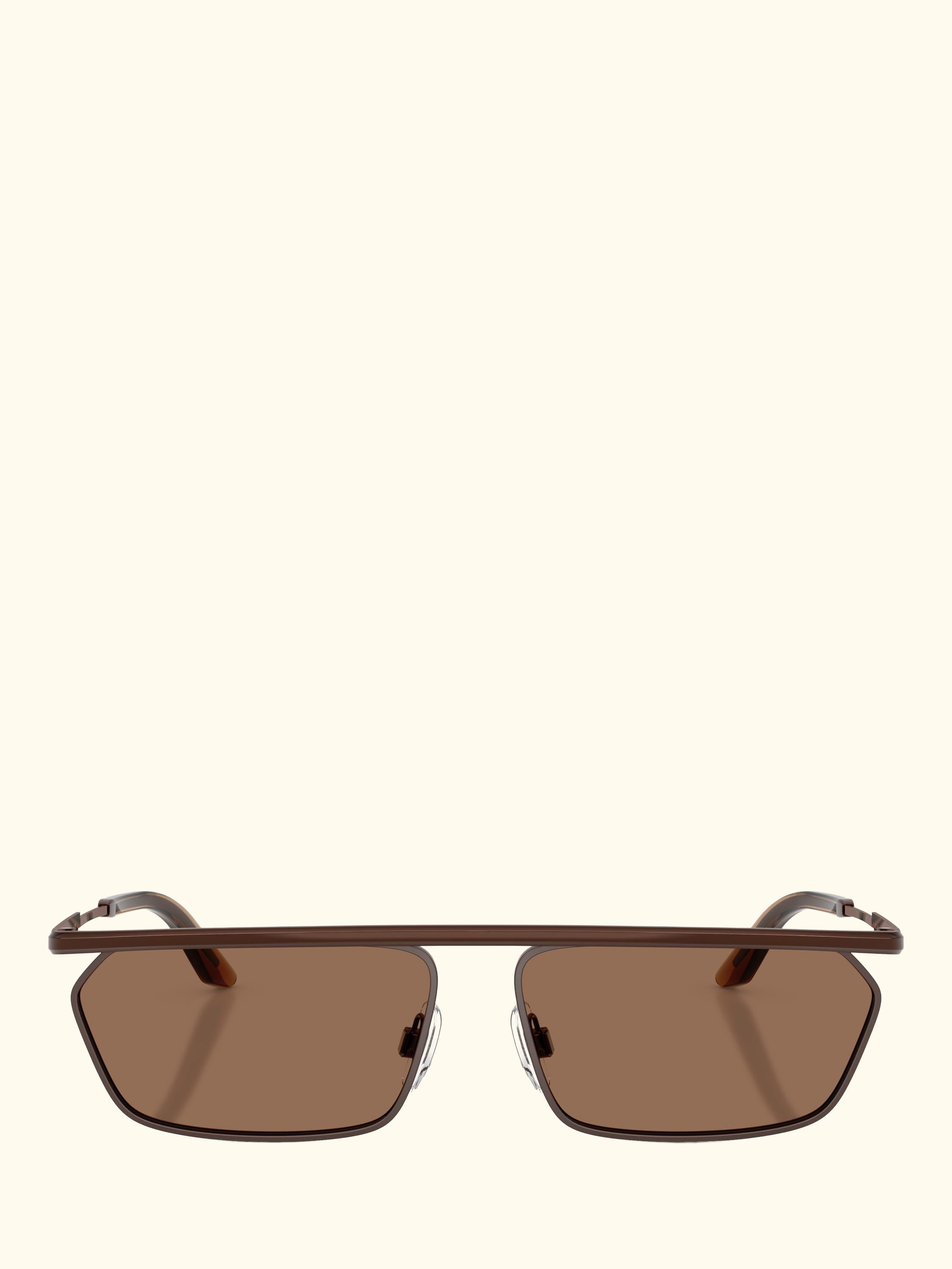 DG2327 Men's Rectangular Sunglasses, Matte Brown/Brown