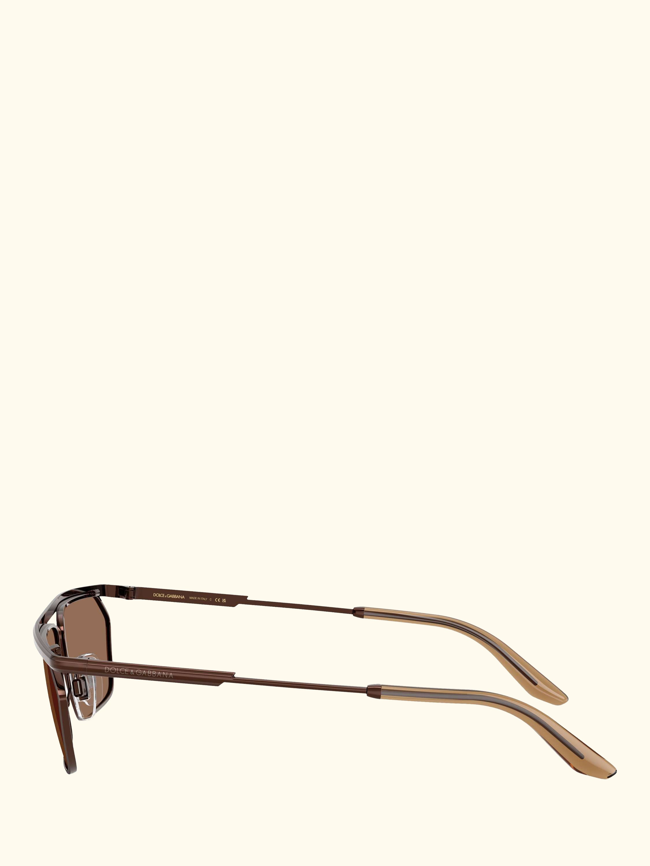 DG2327 Men's Rectangular Sunglasses, Matte Brown/Brown