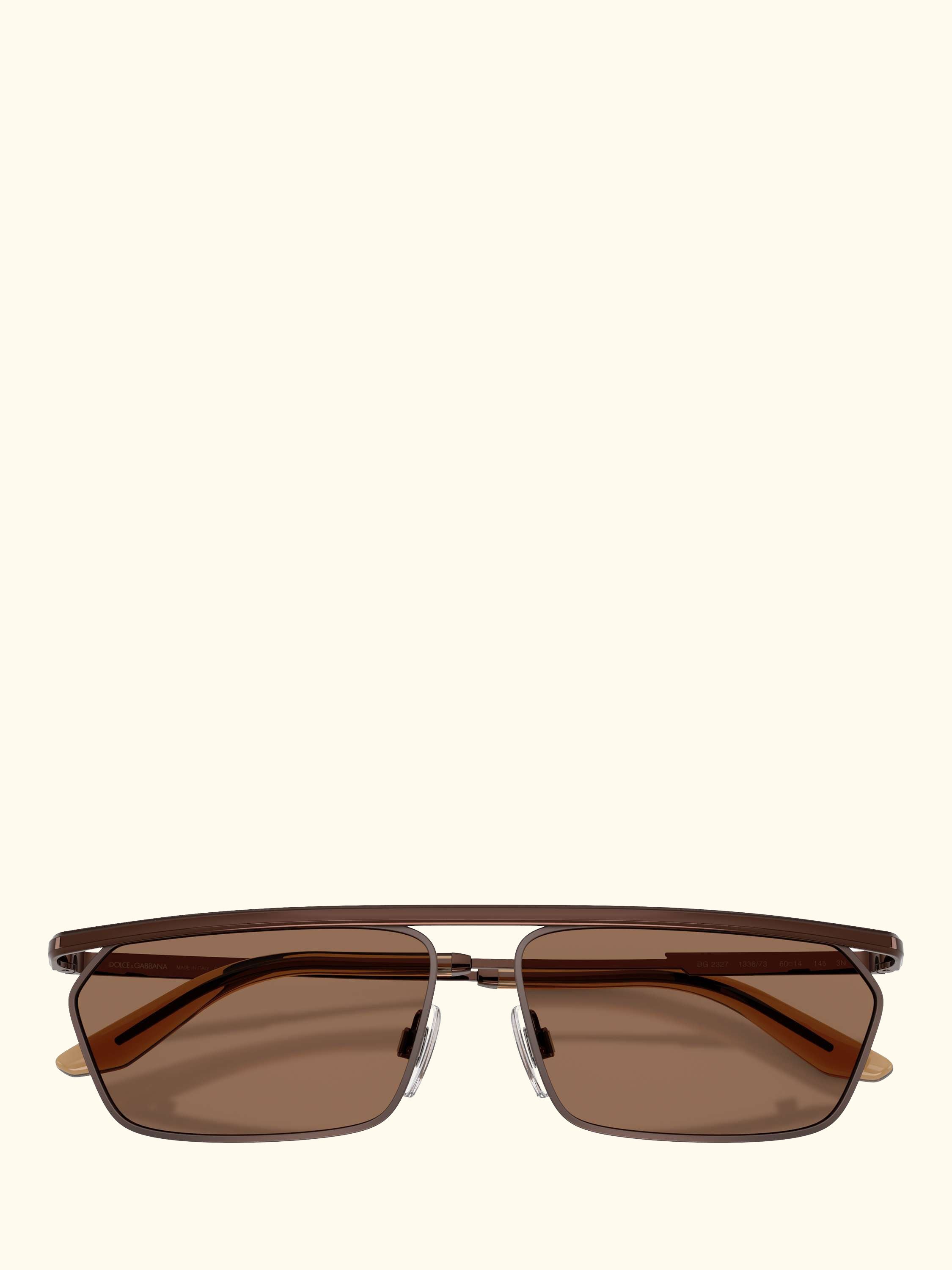 DG2327 Men's Rectangular Sunglasses, Matte Brown/Brown