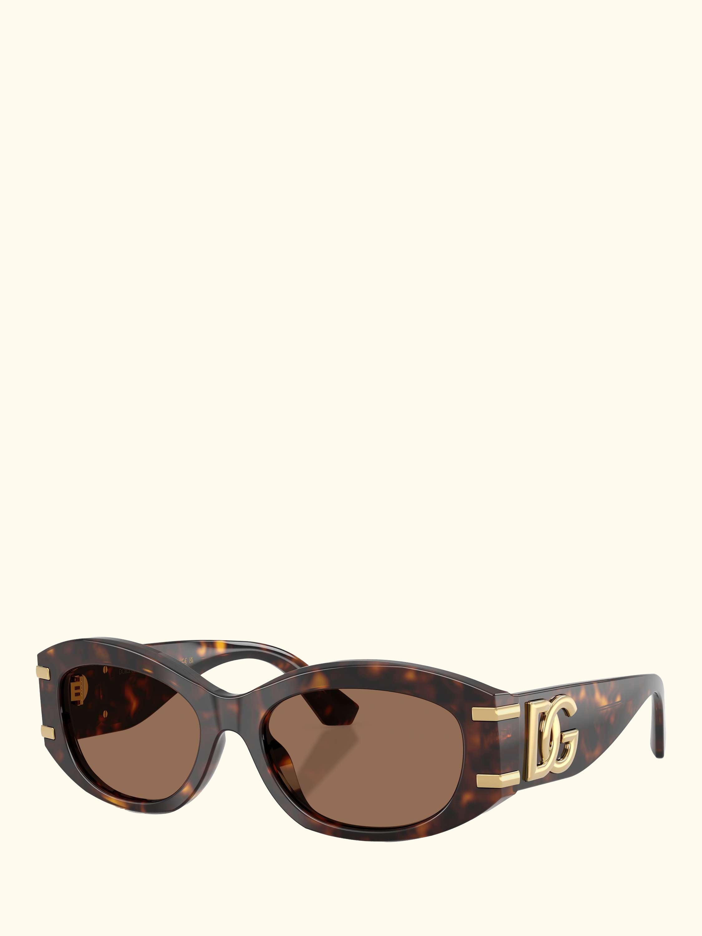 DG4502 Women's Oval Sunglasses, Havana/Brown