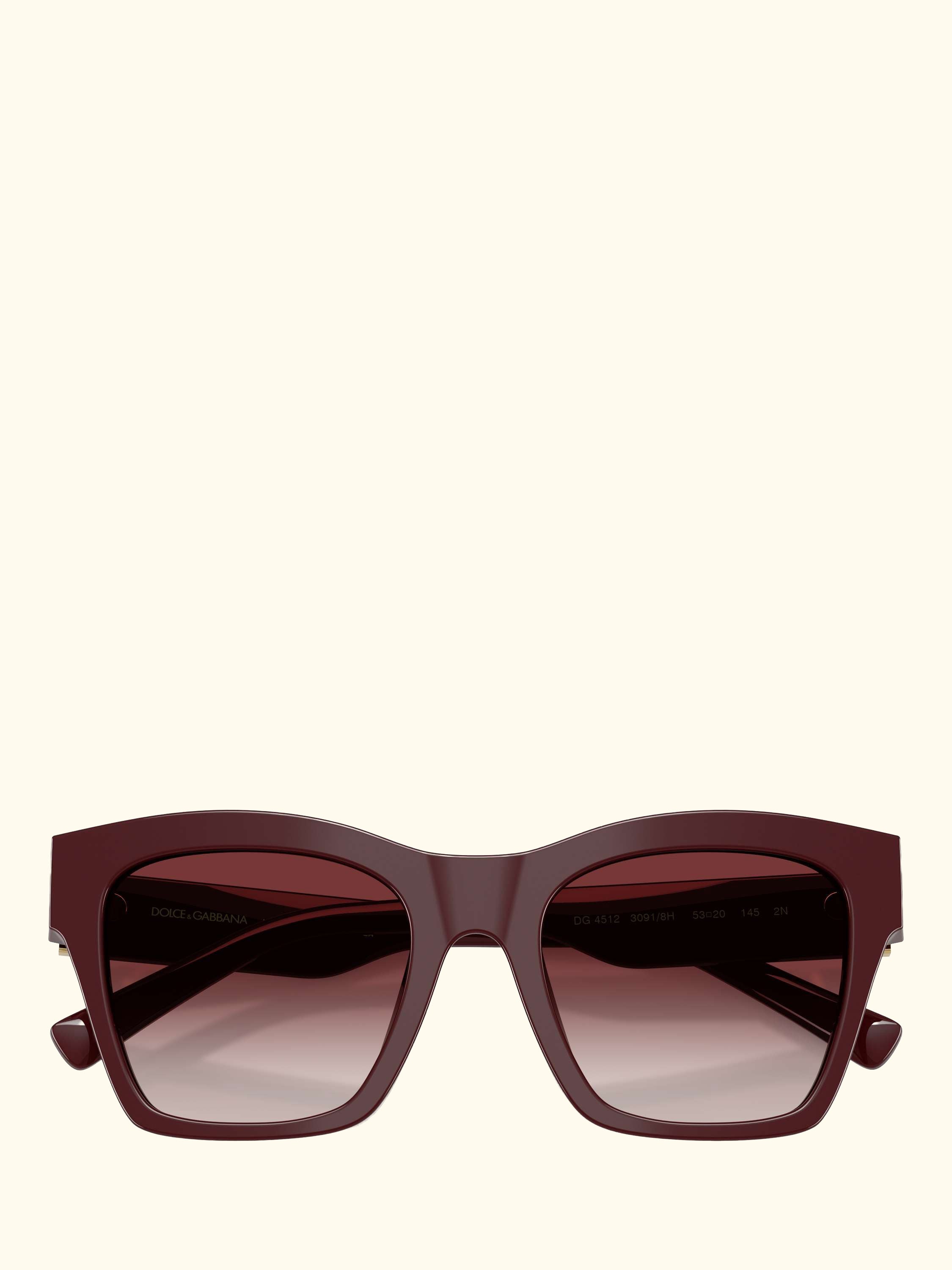 DG4512 Women's Square Sunglasses, Bordeaux/Red Gradient