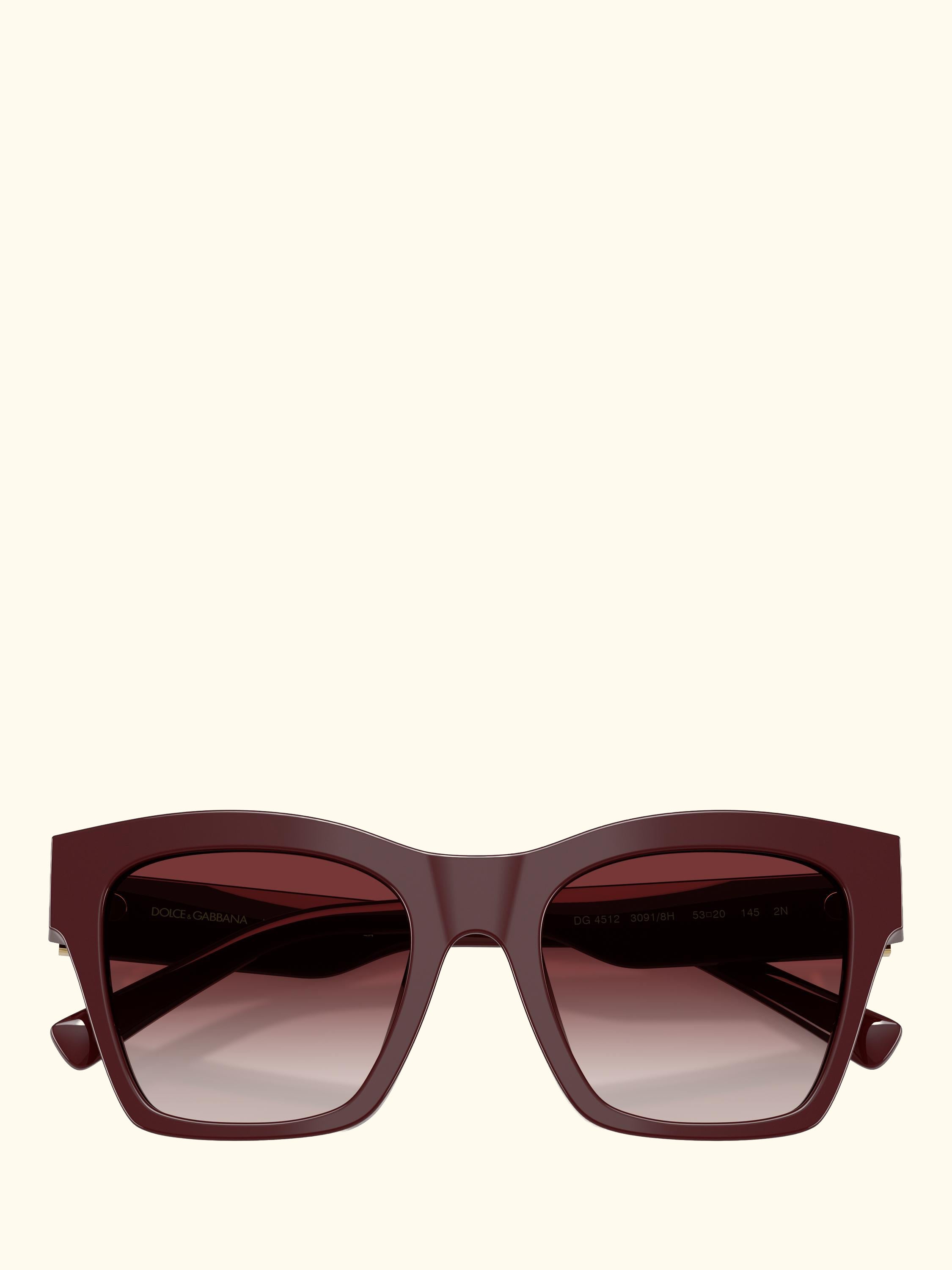 DG4512 Women's Square Sunglasses, Bordeaux/Red Gradient