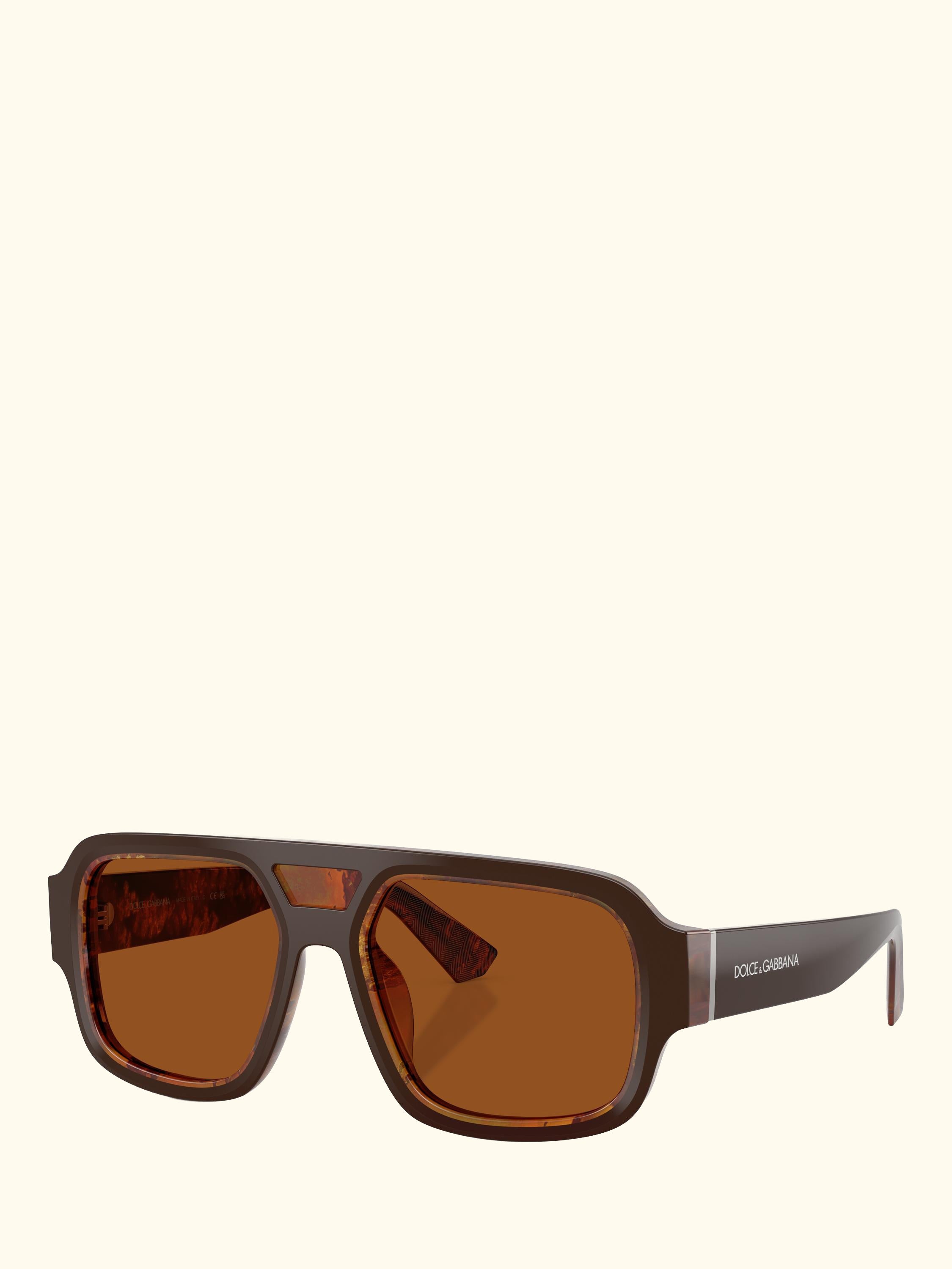 DG4516 Men's Square Sunglasses, Dark Brown/Brown