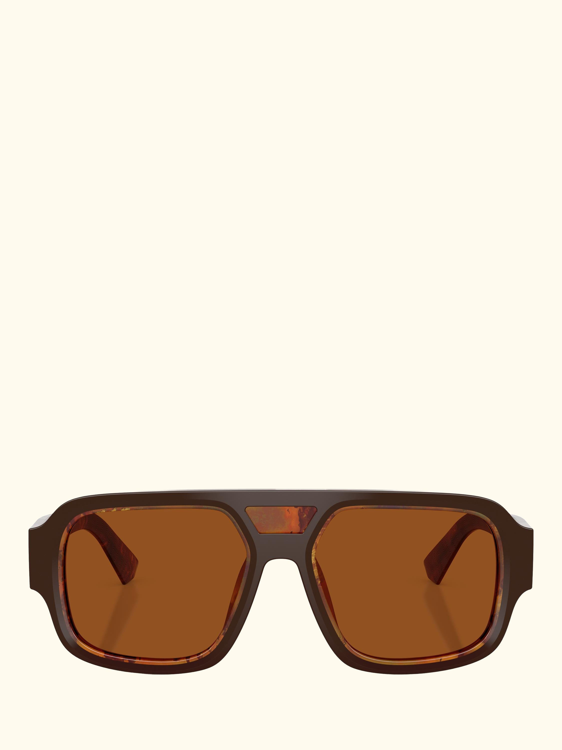 DG4516 Men's Square Sunglasses, Dark Brown/Brown