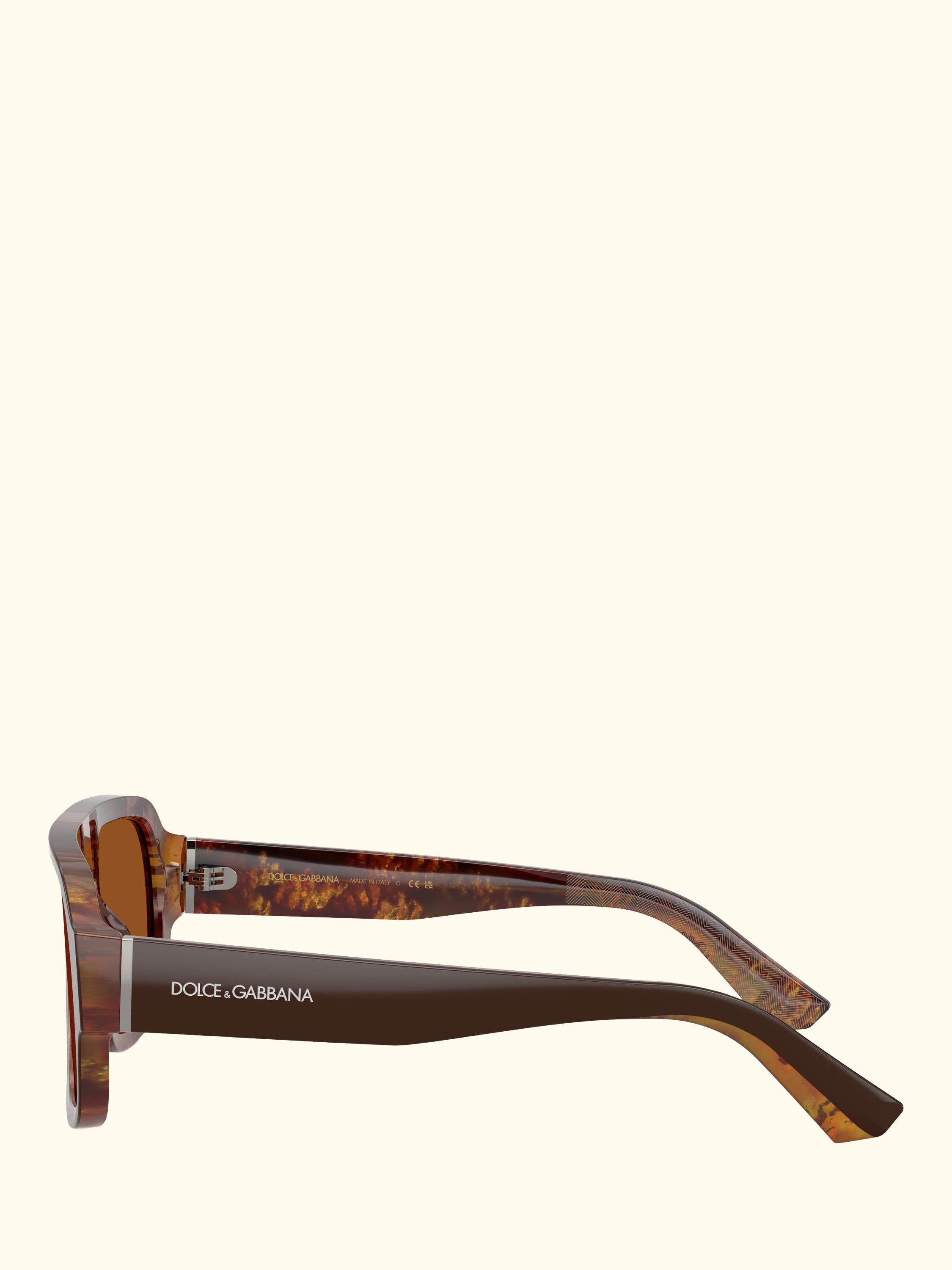 DG4516 Men's Square Sunglasses, Dark Brown/Brown