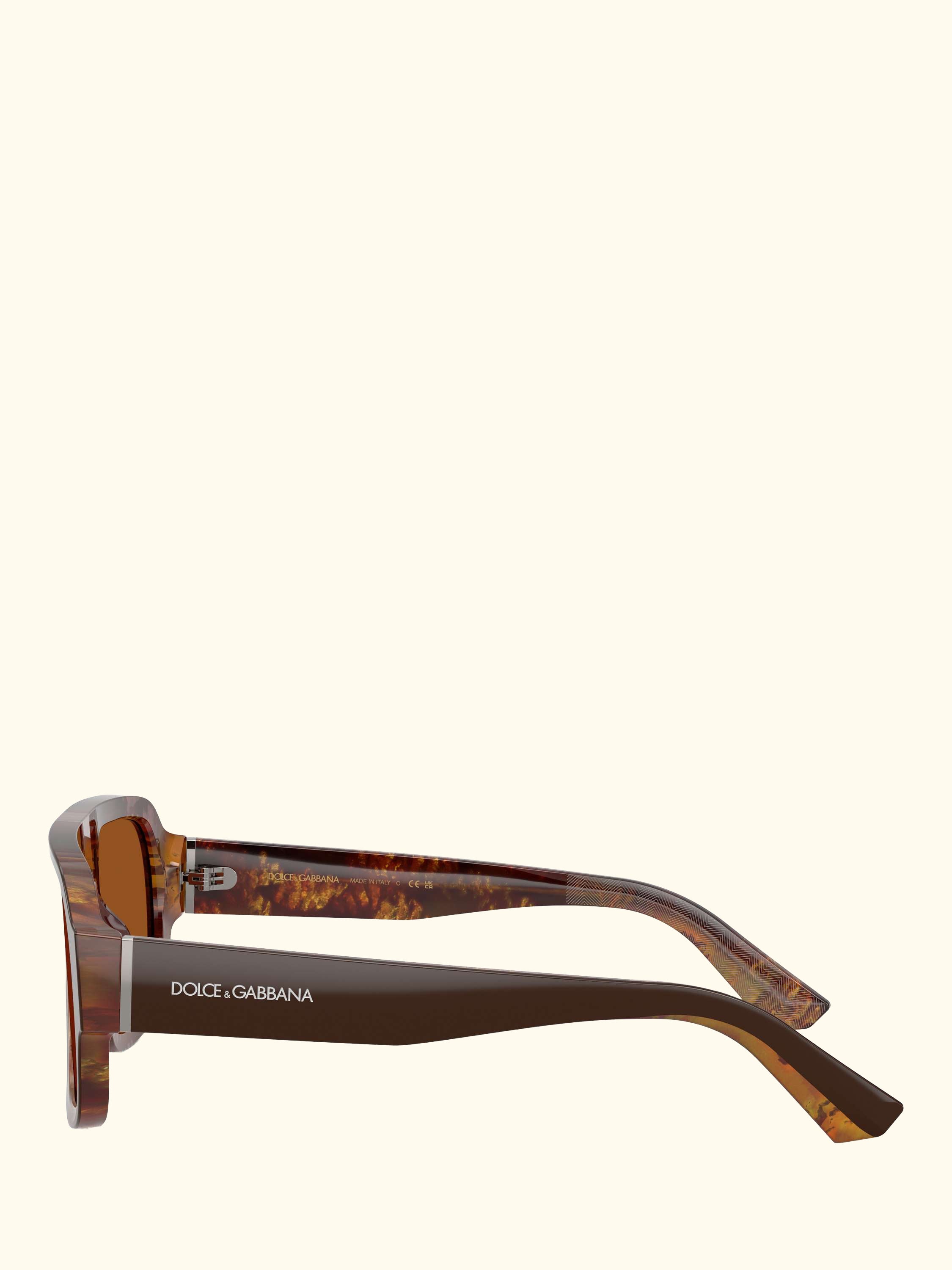 DG4516 Men's Square Sunglasses, Dark Brown/Brown