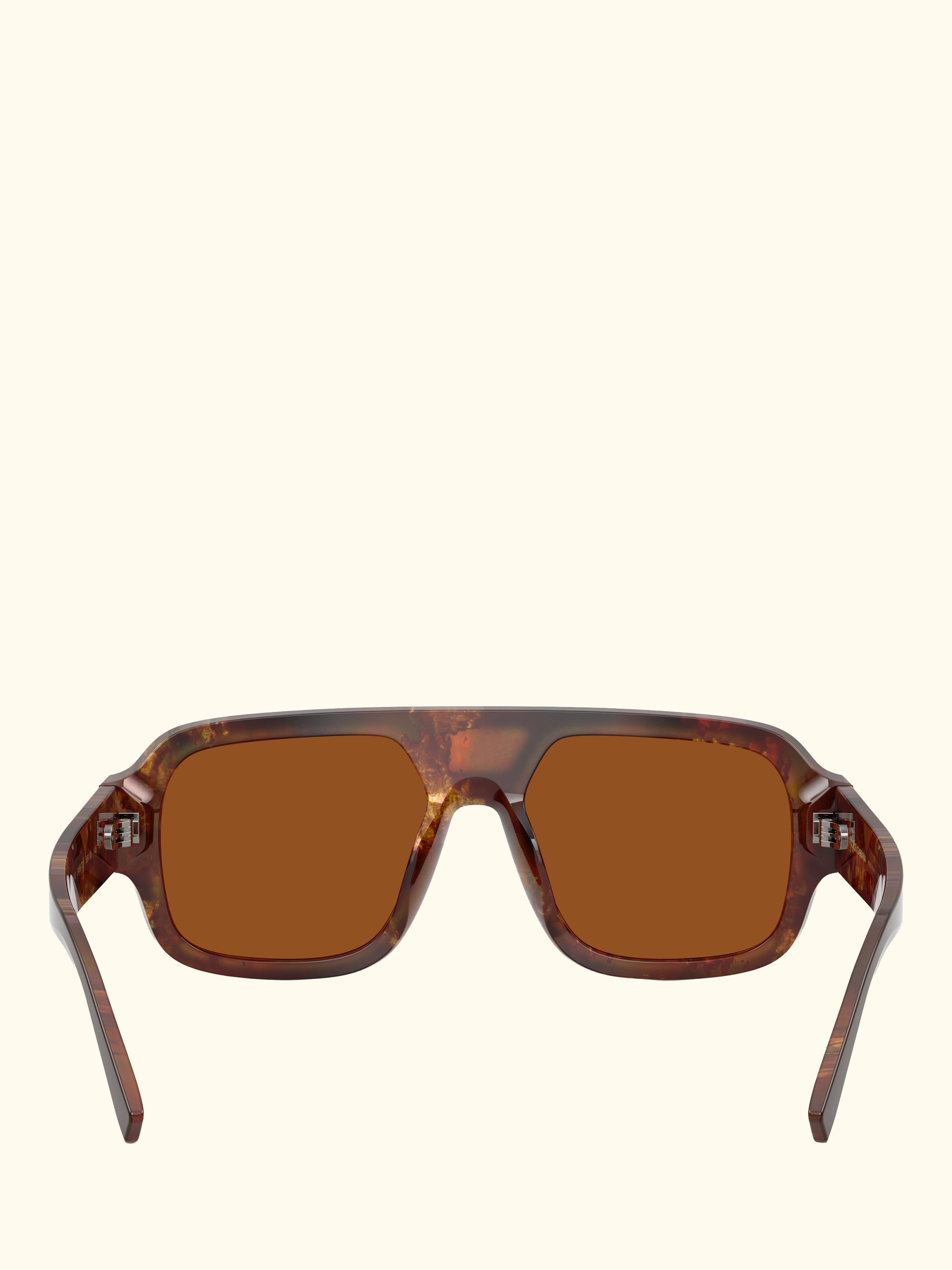 DG4516 Men's Square Sunglasses, Dark Brown/Brown