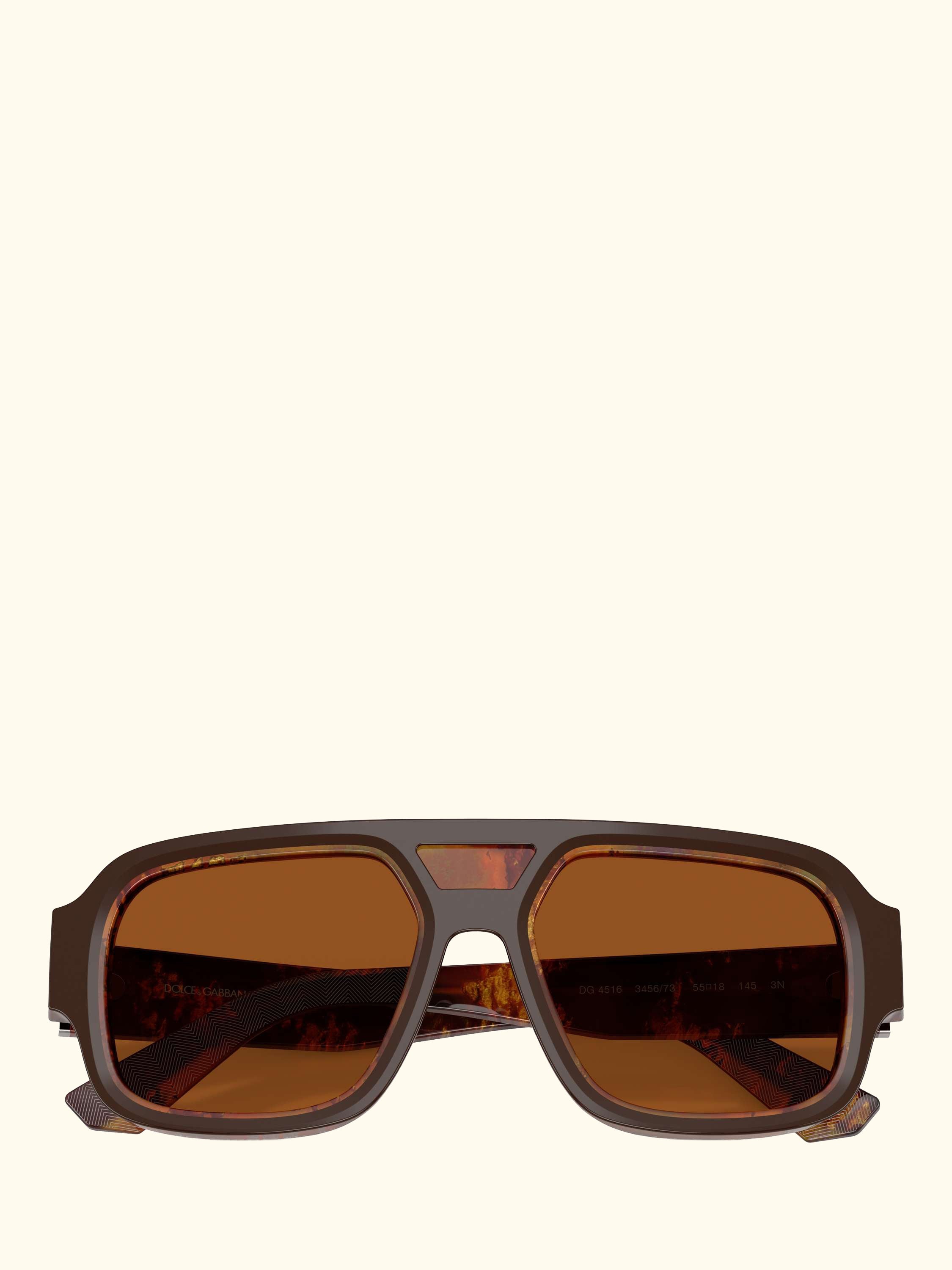 DG4516 Men's Square Sunglasses, Dark Brown/Brown