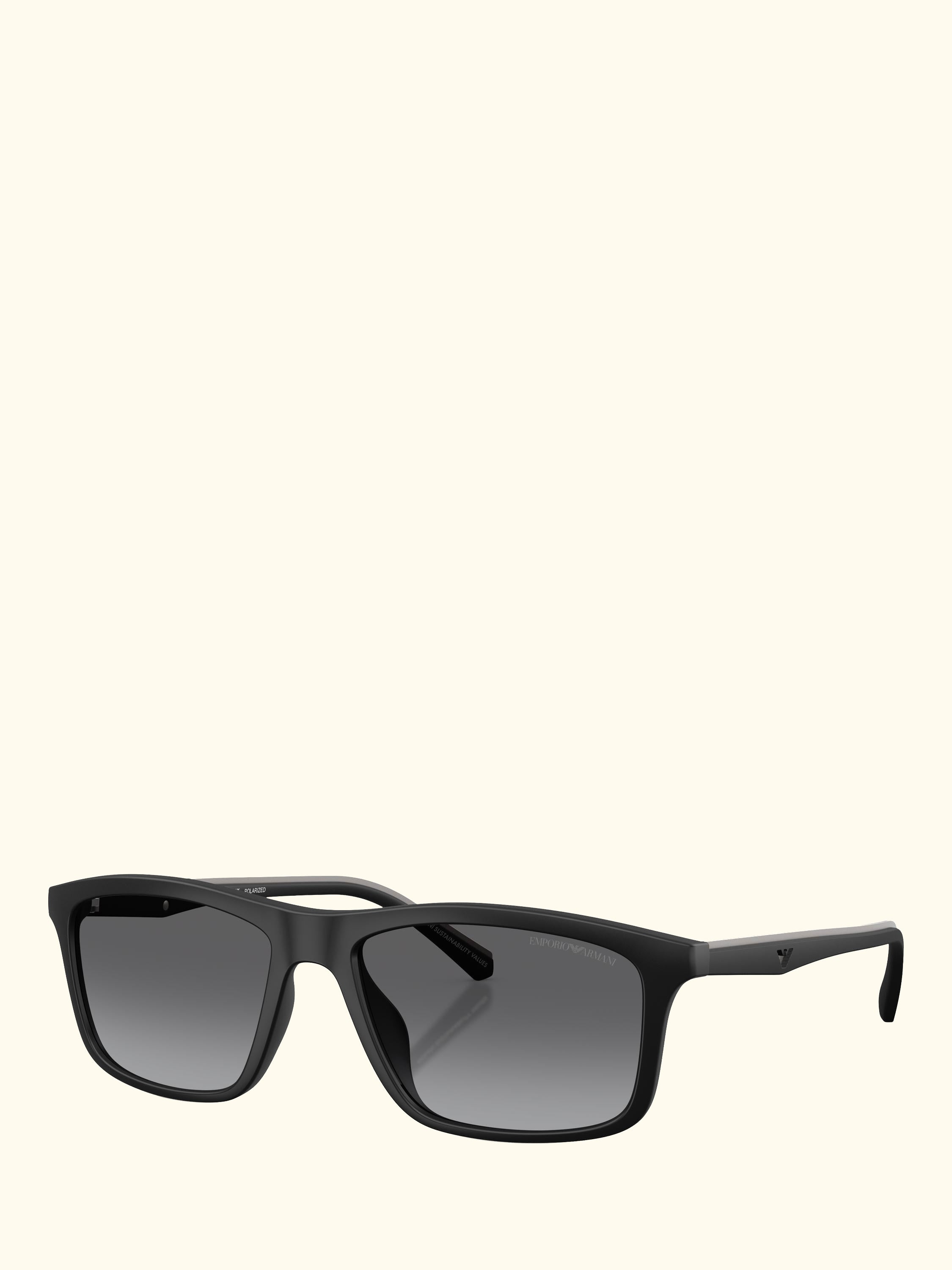 EA4257 Men's Rectangular Sunglasses, Matte Black/Grey Gradient