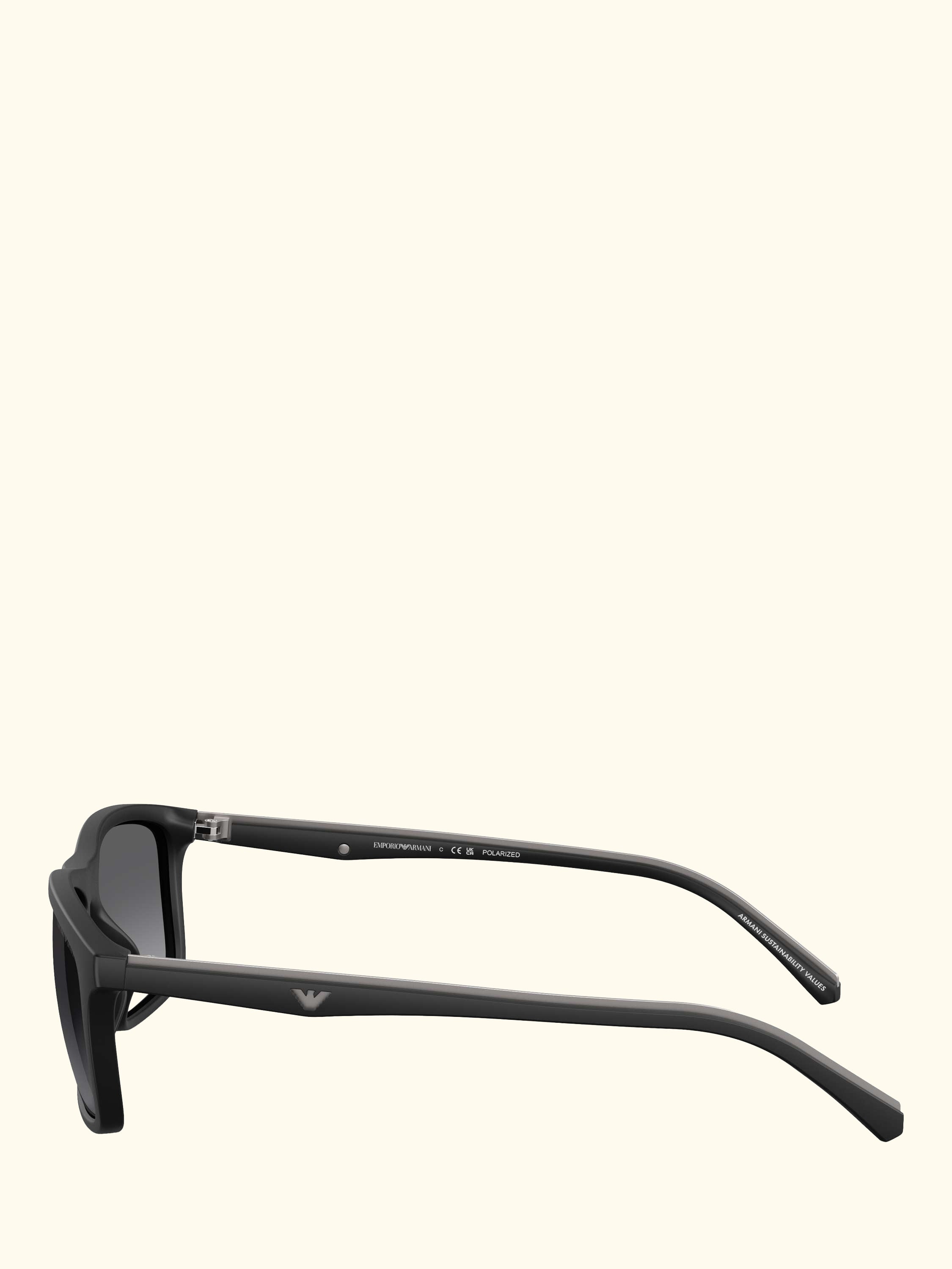 EA4257 Men's Rectangular Sunglasses, Matte Black/Grey Gradient