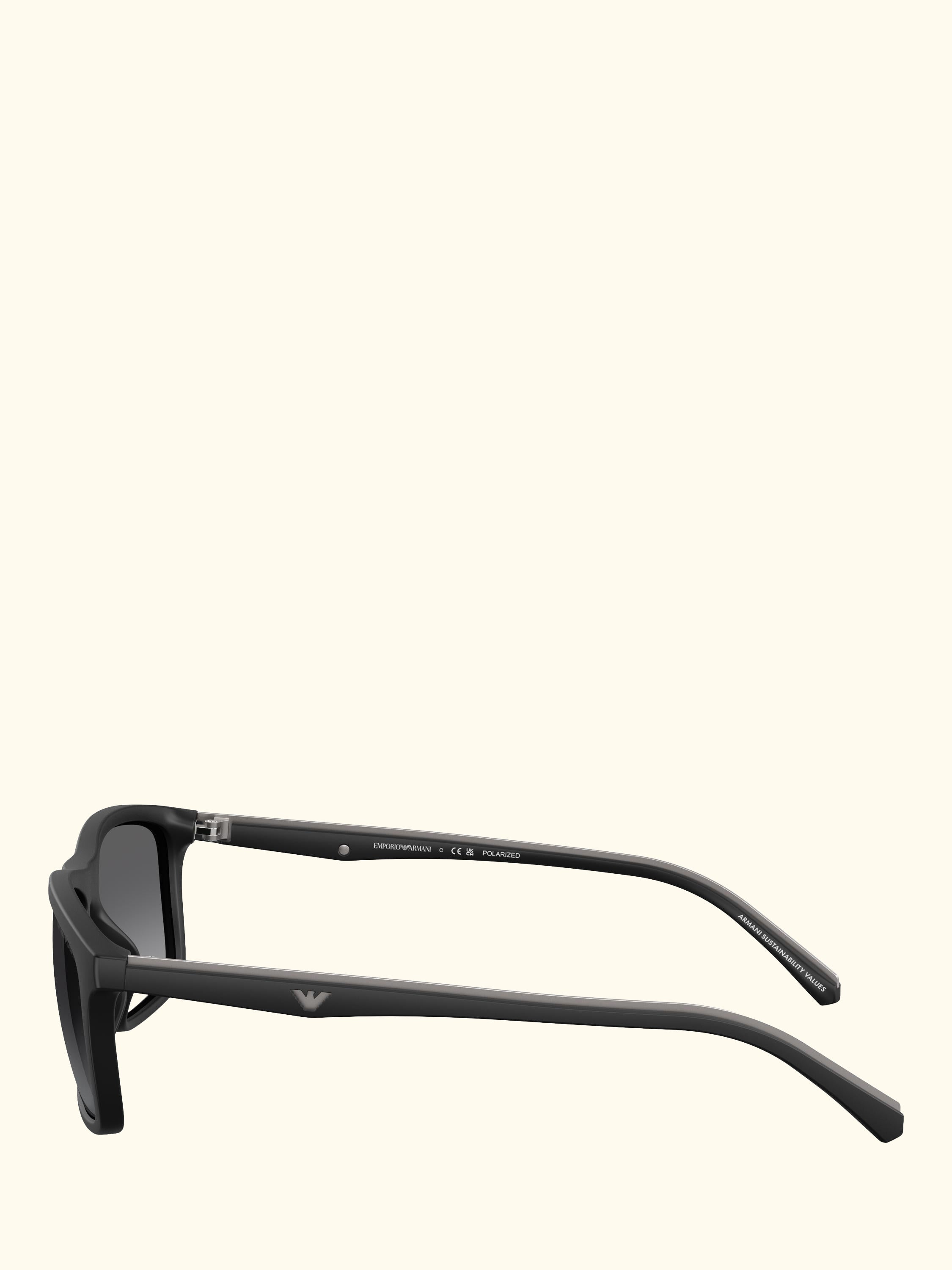 EA4257 Men's Rectangular Sunglasses, Matte Black/Grey Gradient