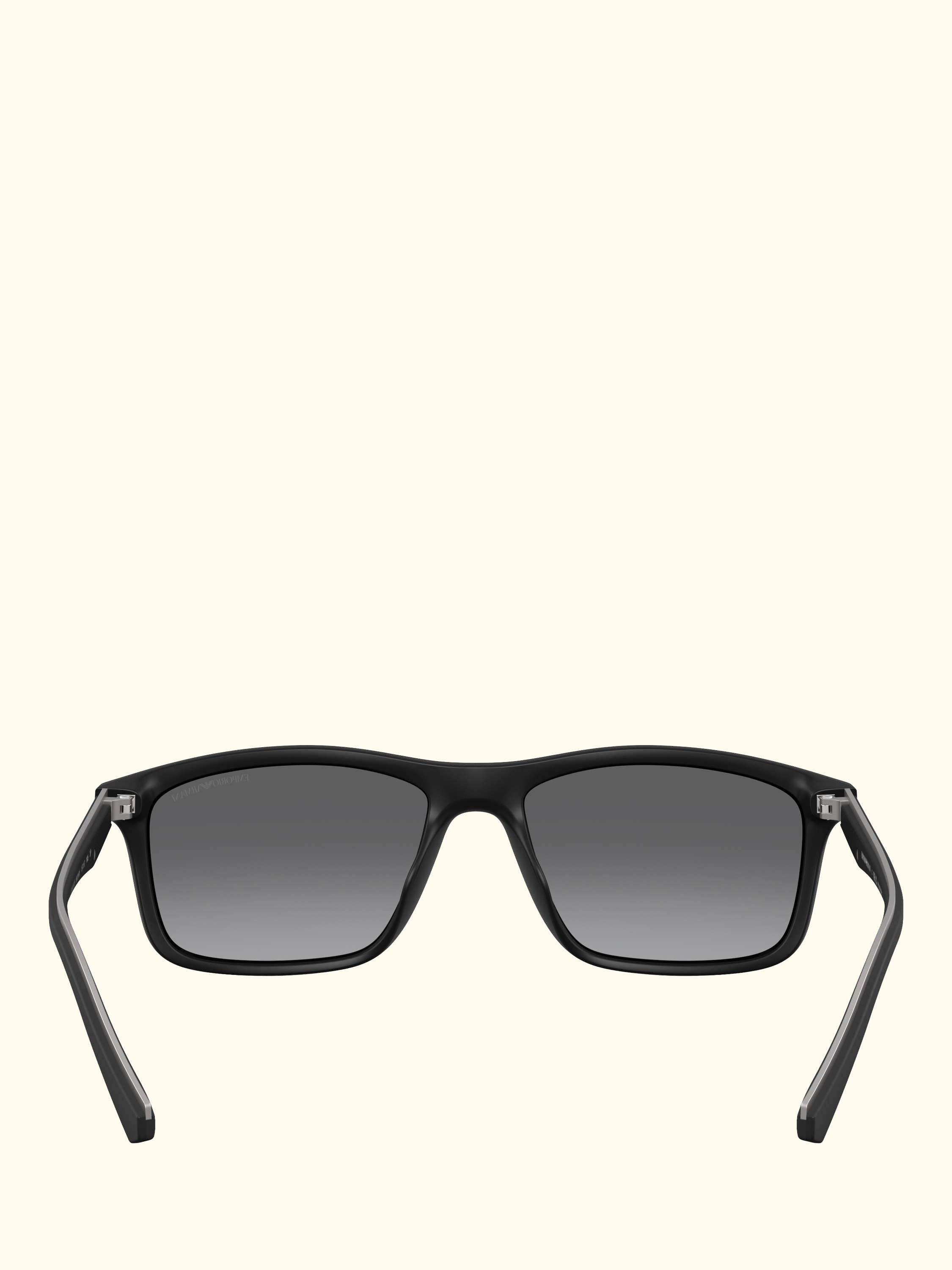 EA4257 Men's Rectangular Sunglasses, Matte Black/Grey Gradient