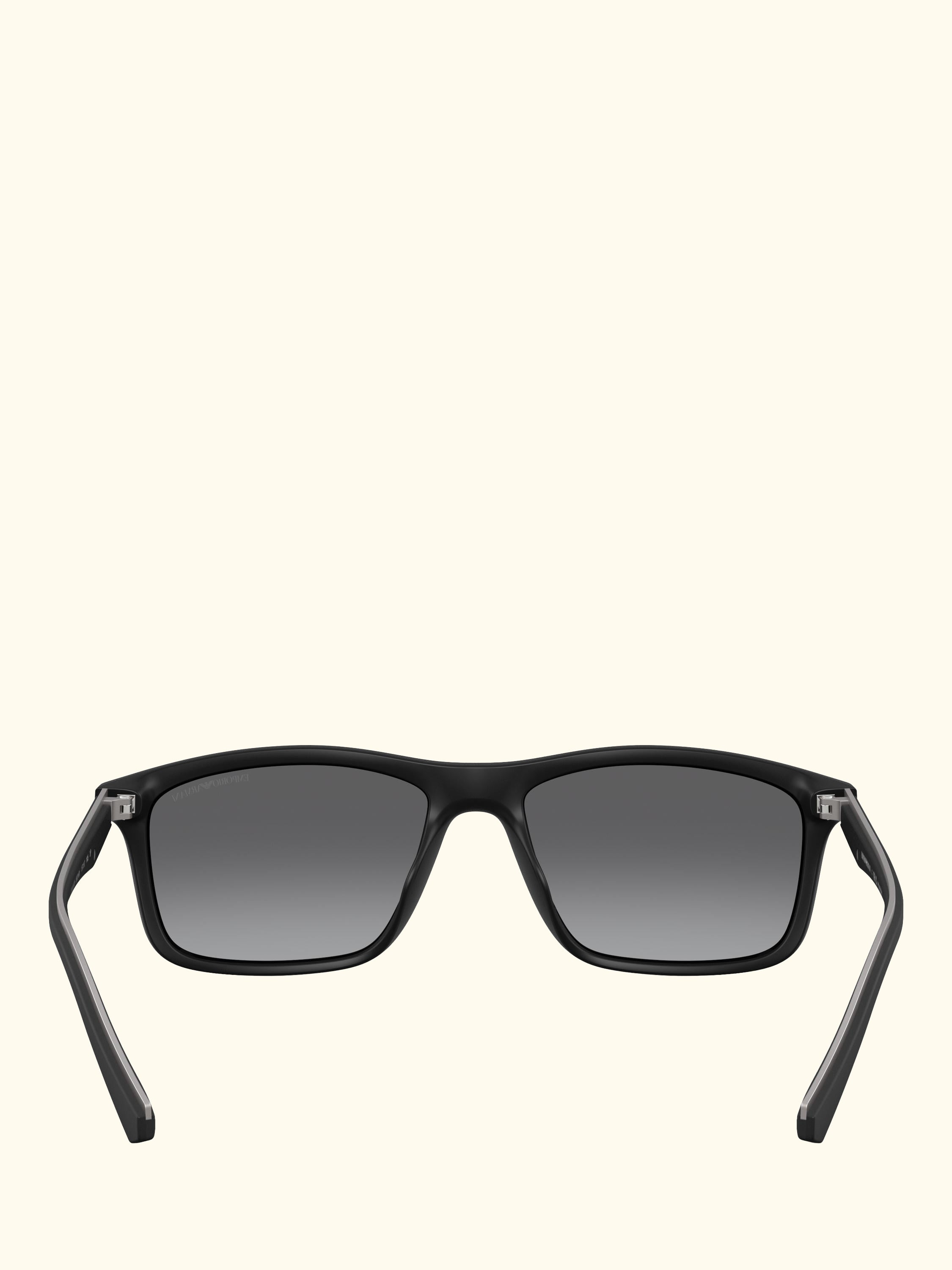 EA4257 Men's Rectangular Sunglasses, Matte Black/Grey Gradient