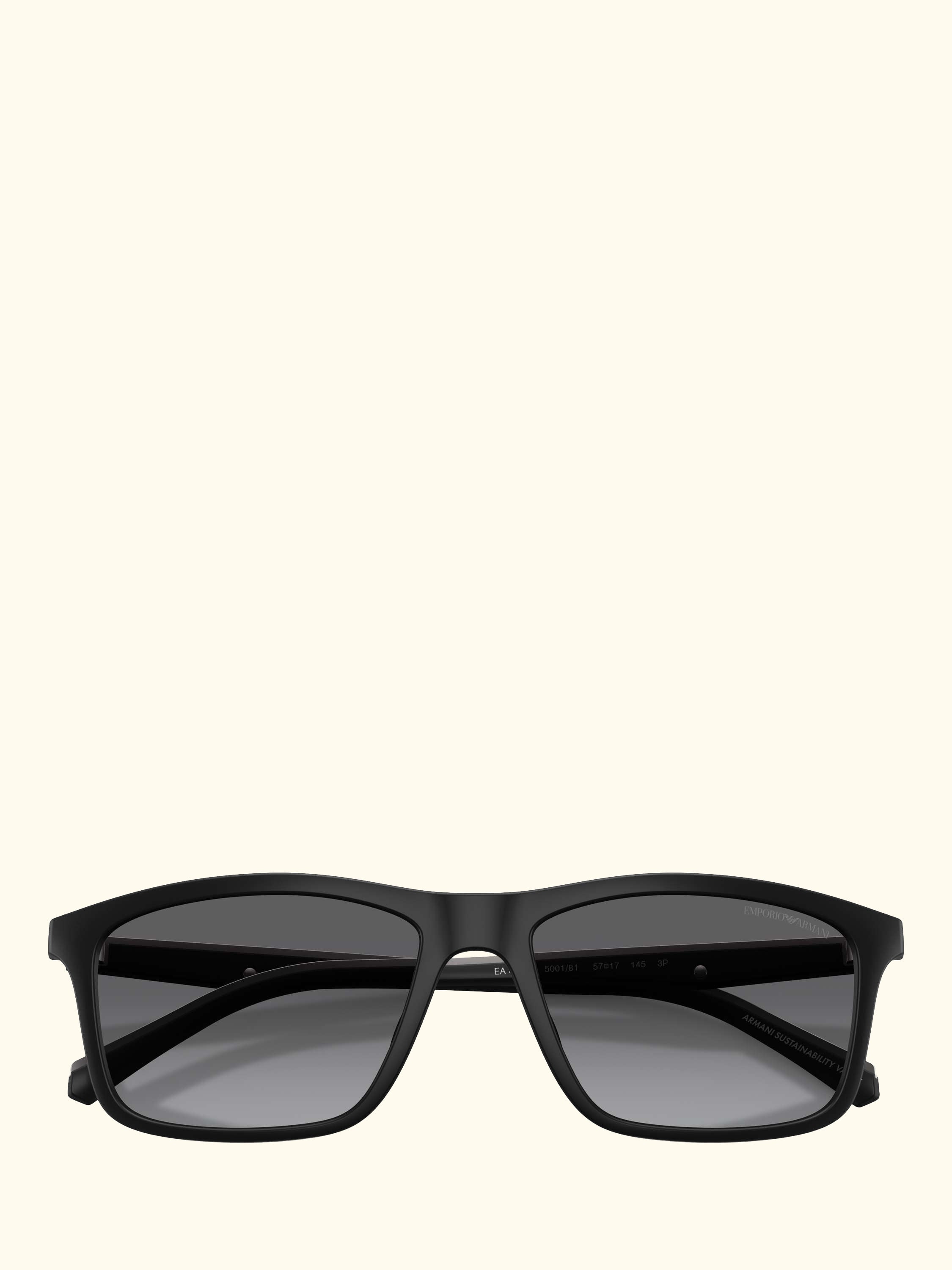 EA4257 Men's Rectangular Sunglasses, Matte Black/Grey Gradient