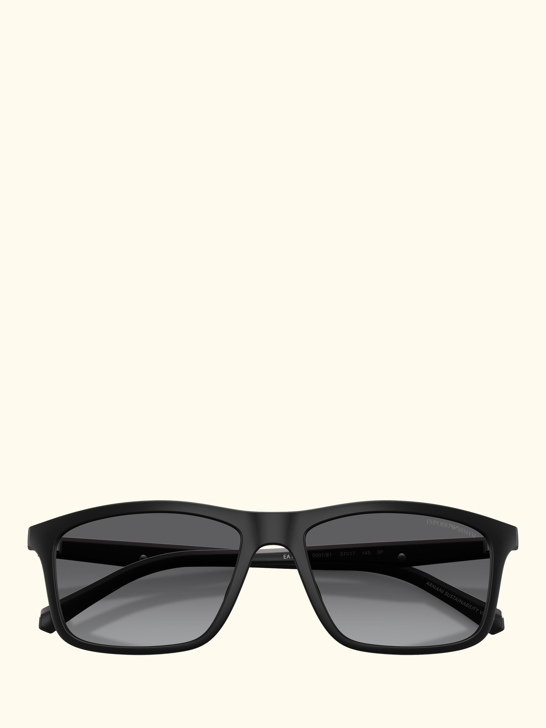 EA4257 Men's Rectangular Sunglasses, Matte Black/Grey Gradient