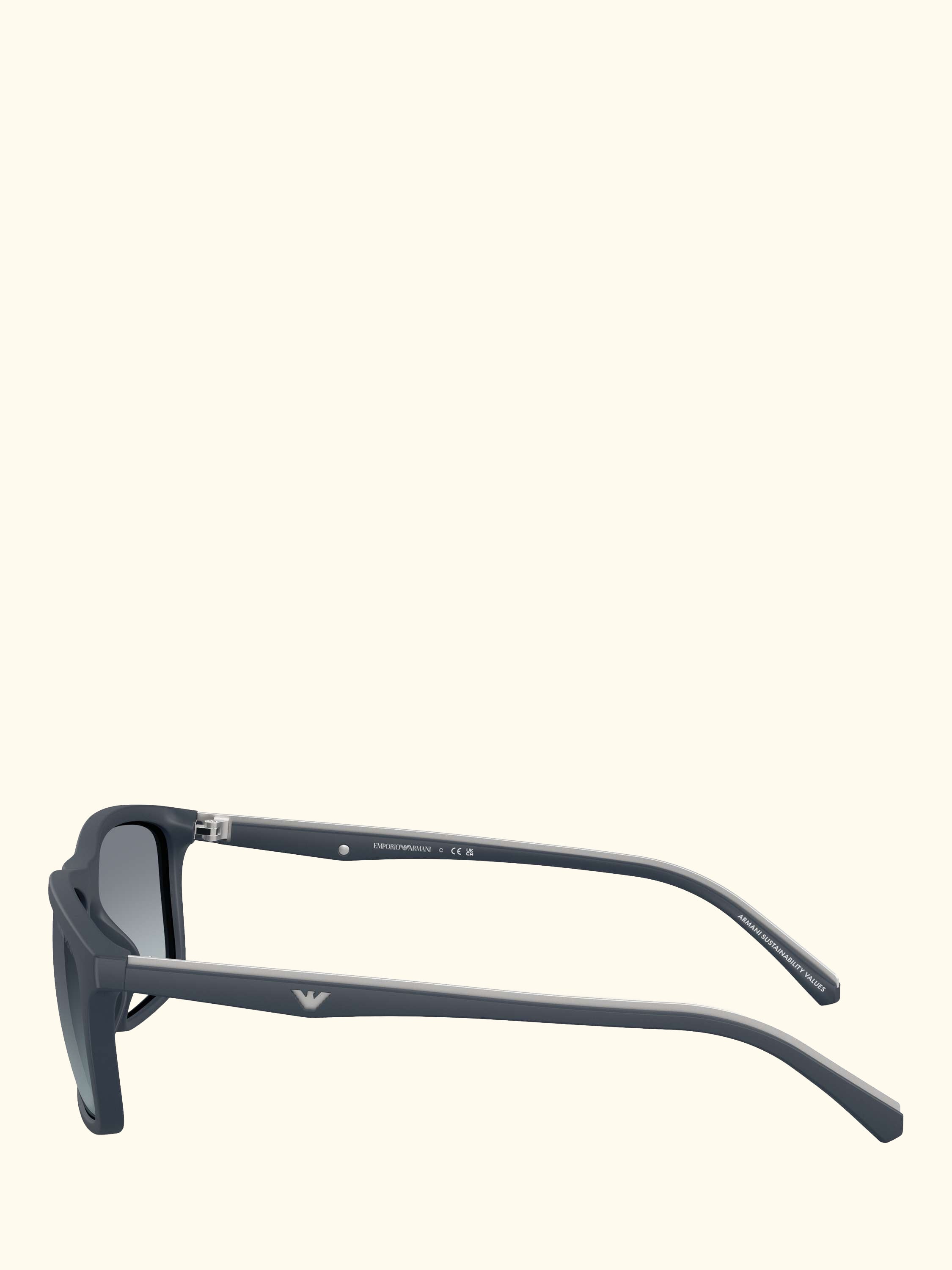 EA4257 Men's Rectangular Sunglasses, Matte Blue/Blue Gradient