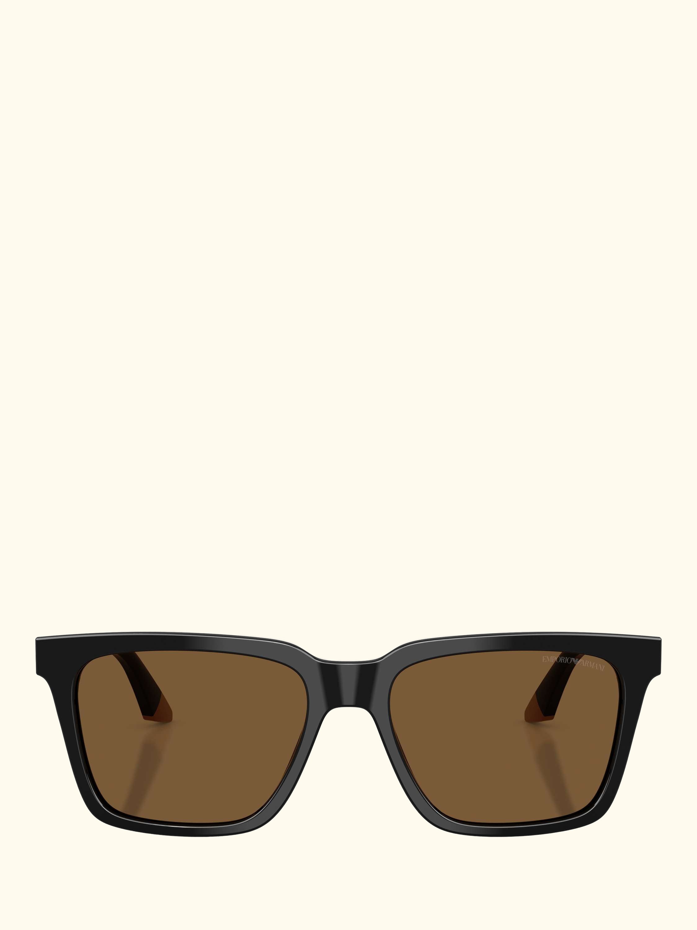 EA4260 Men's Square Sunglasses, Shiny Black/Brown