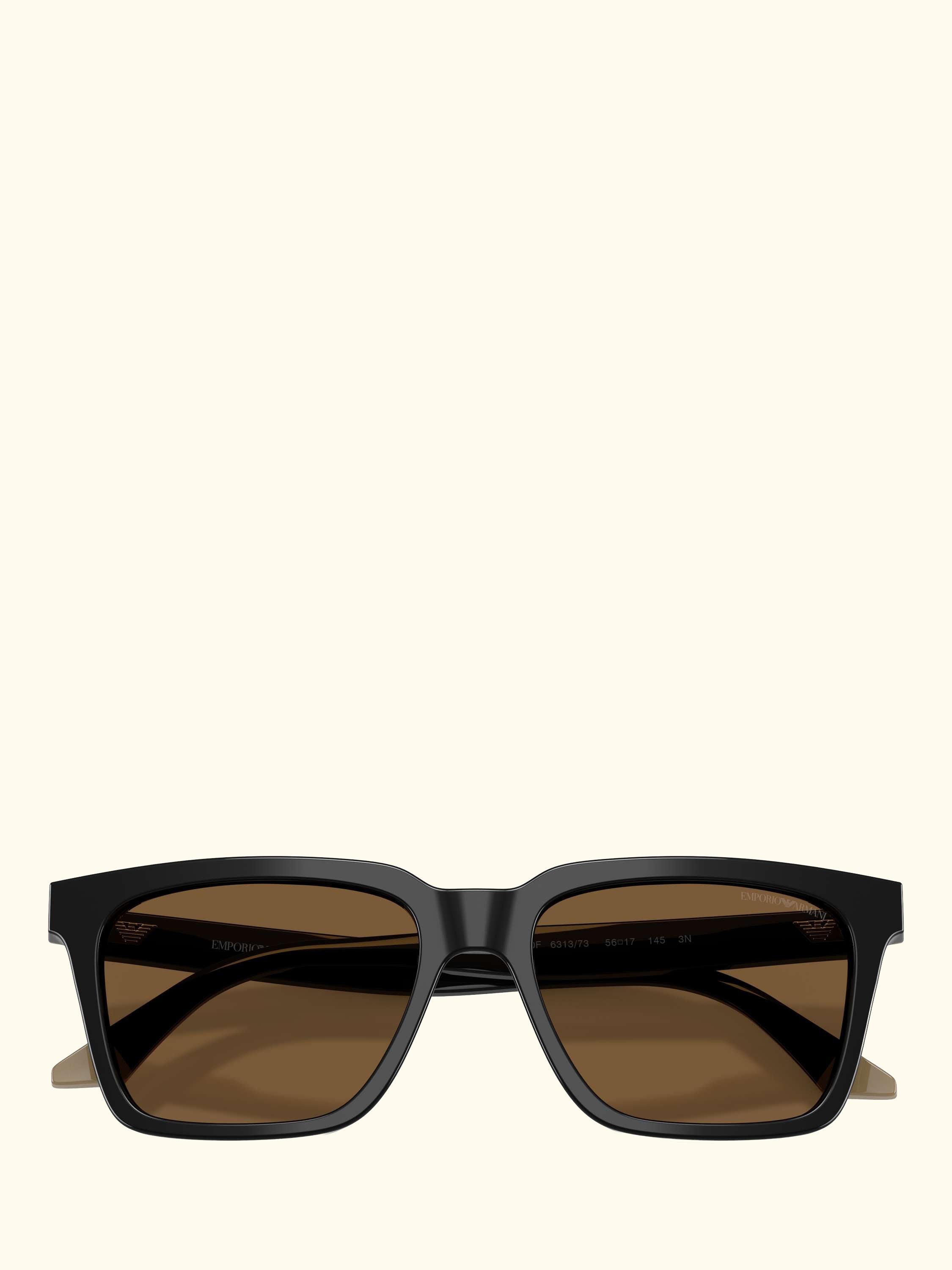 EA4260 Men's Square Sunglasses, Shiny Black/Brown