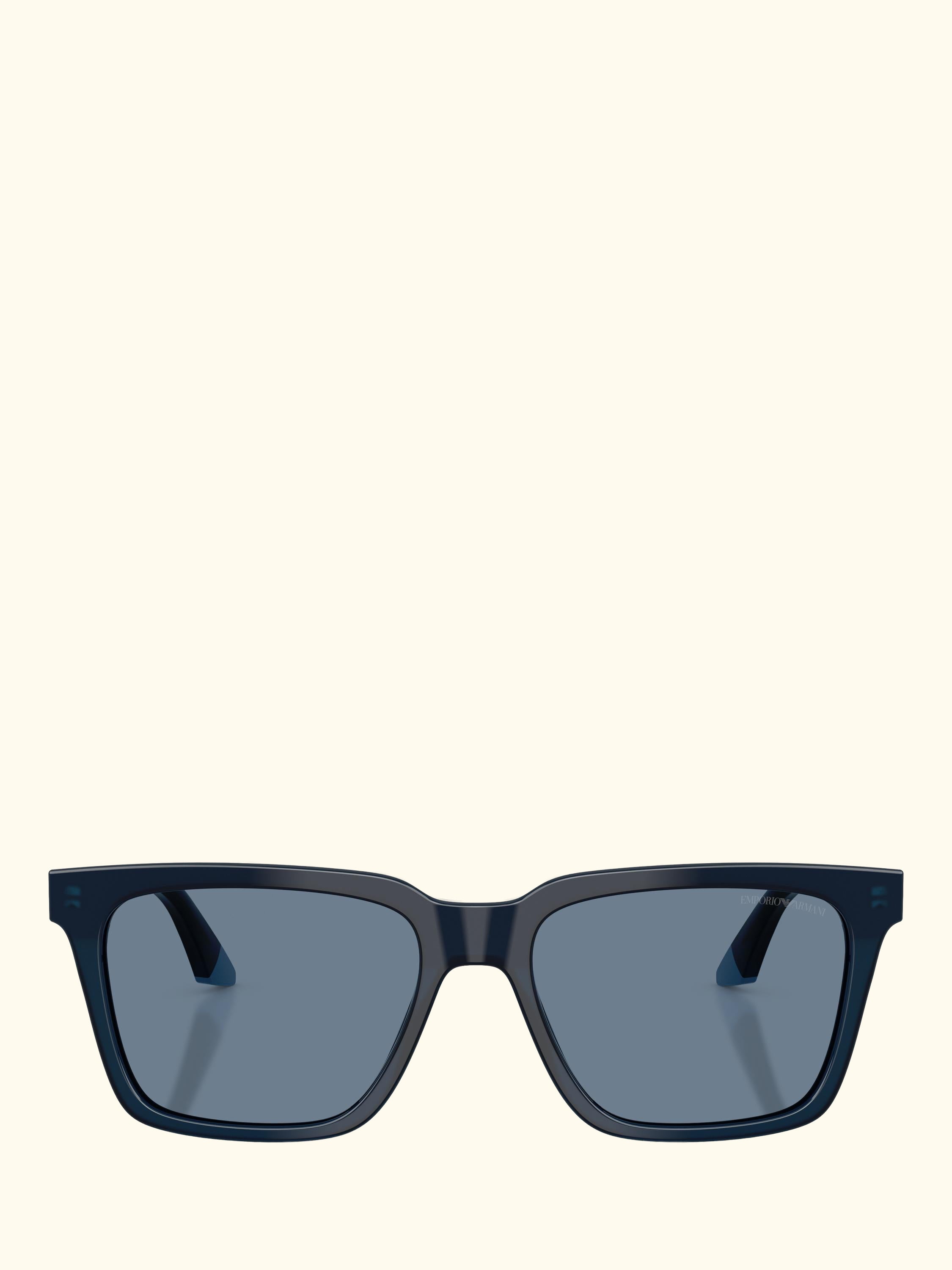 EA4260 Men's Polarised Square Sunglasses, Shiny Opal Blue/Light Blue